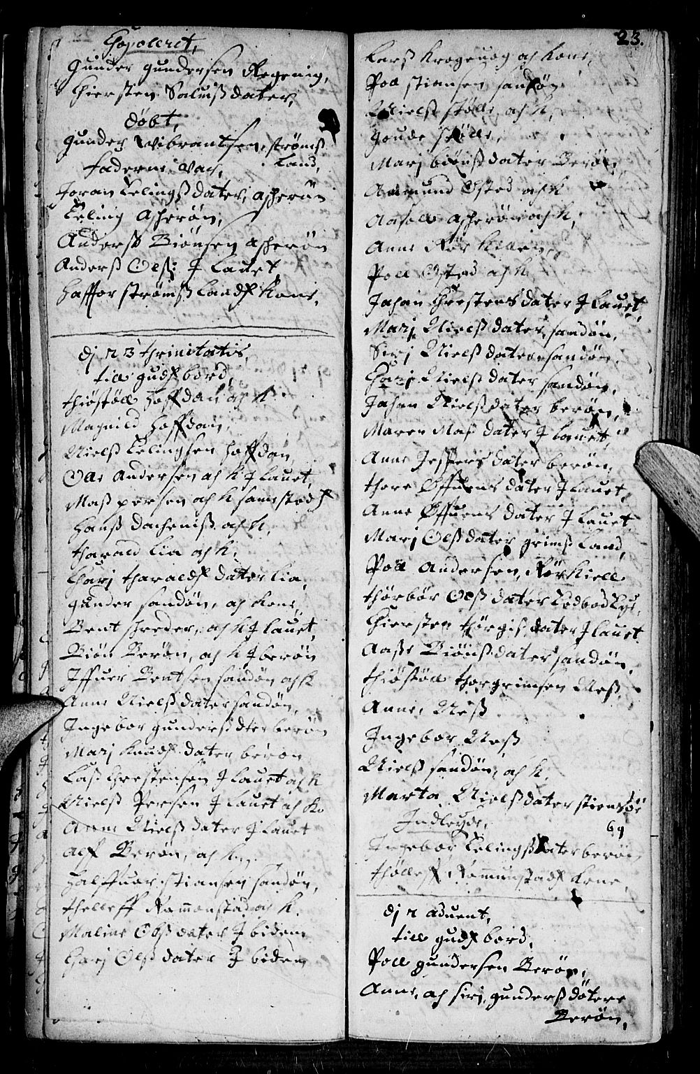 Dypvåg sokneprestkontor, AV/SAK-1111-0007/F/Fb/Fba/L0001: Parish register (copy) no. B 1, 1699-1706, p. 23