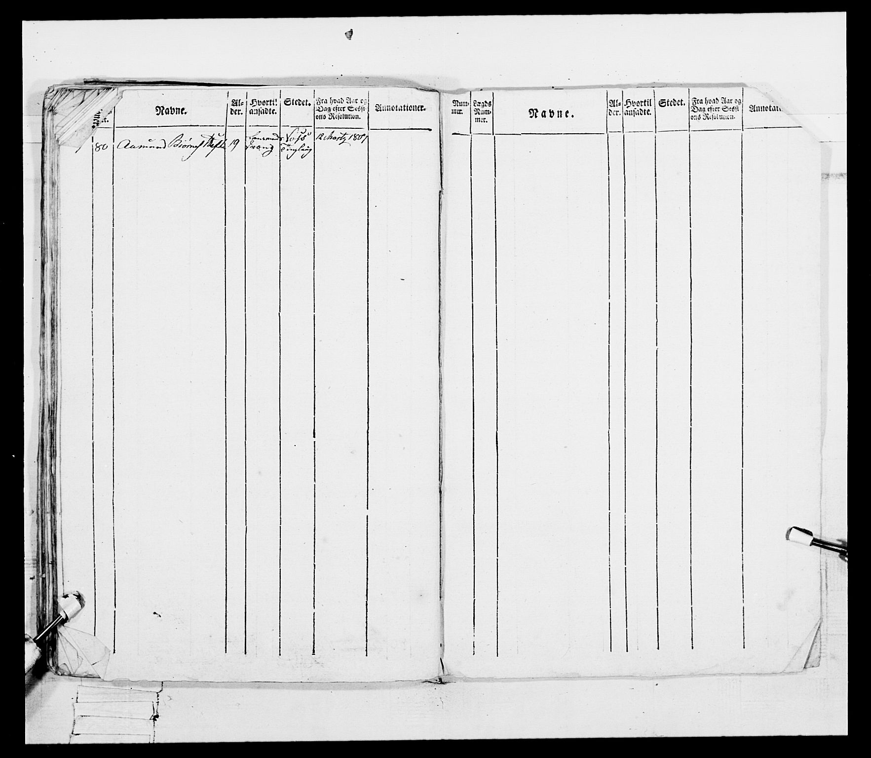 Generalitets- og kommissariatskollegiet, Det kongelige norske kommissariatskollegium, AV/RA-EA-5420/E/Eh/L0097: Bergenhusiske nasjonale infanteriregiment, 1803-1807, p. 279