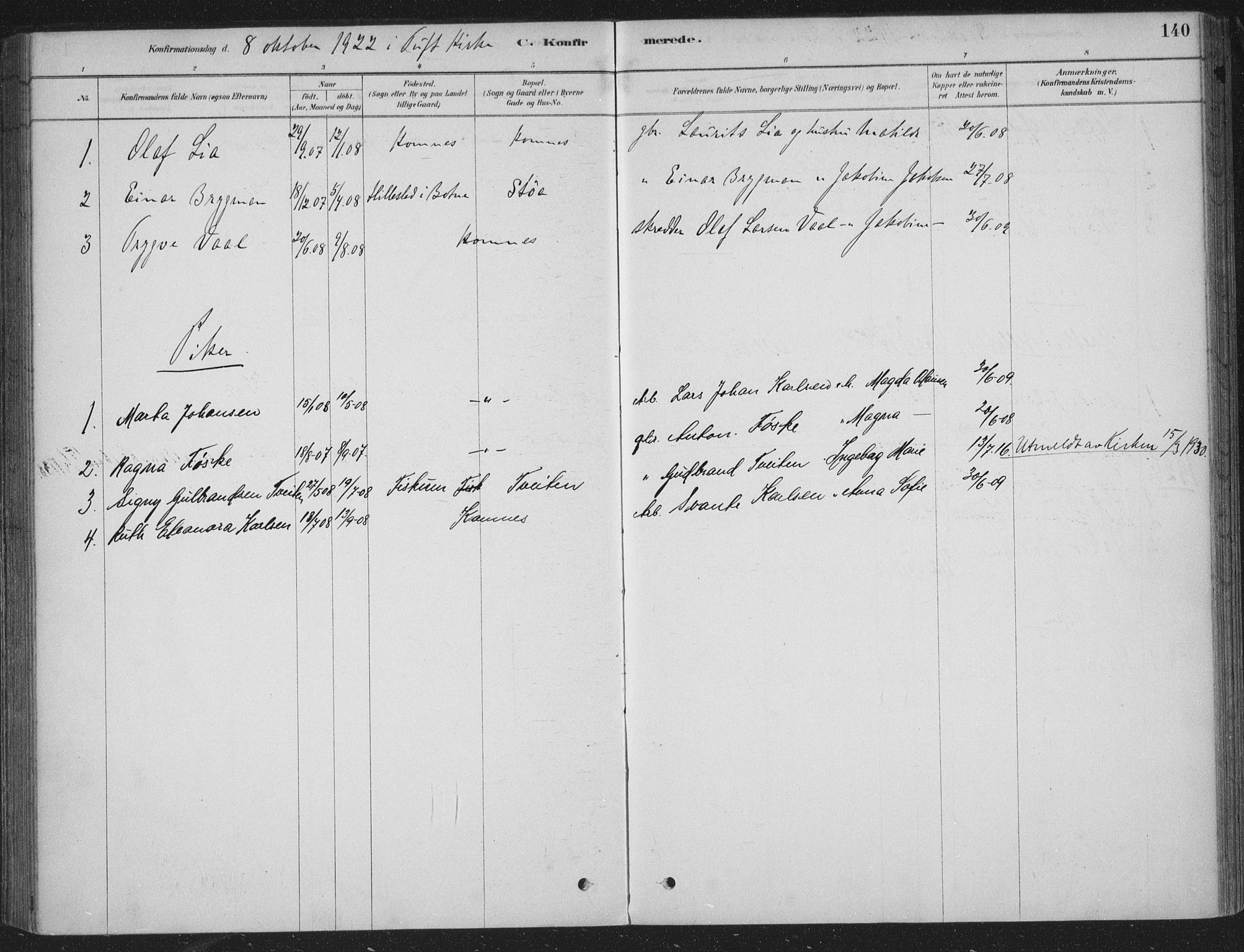 Sandsvær kirkebøker, SAKO/A-244/F/Fe/L0001: Parish register (official) no. V 1, 1878-1936, p. 140