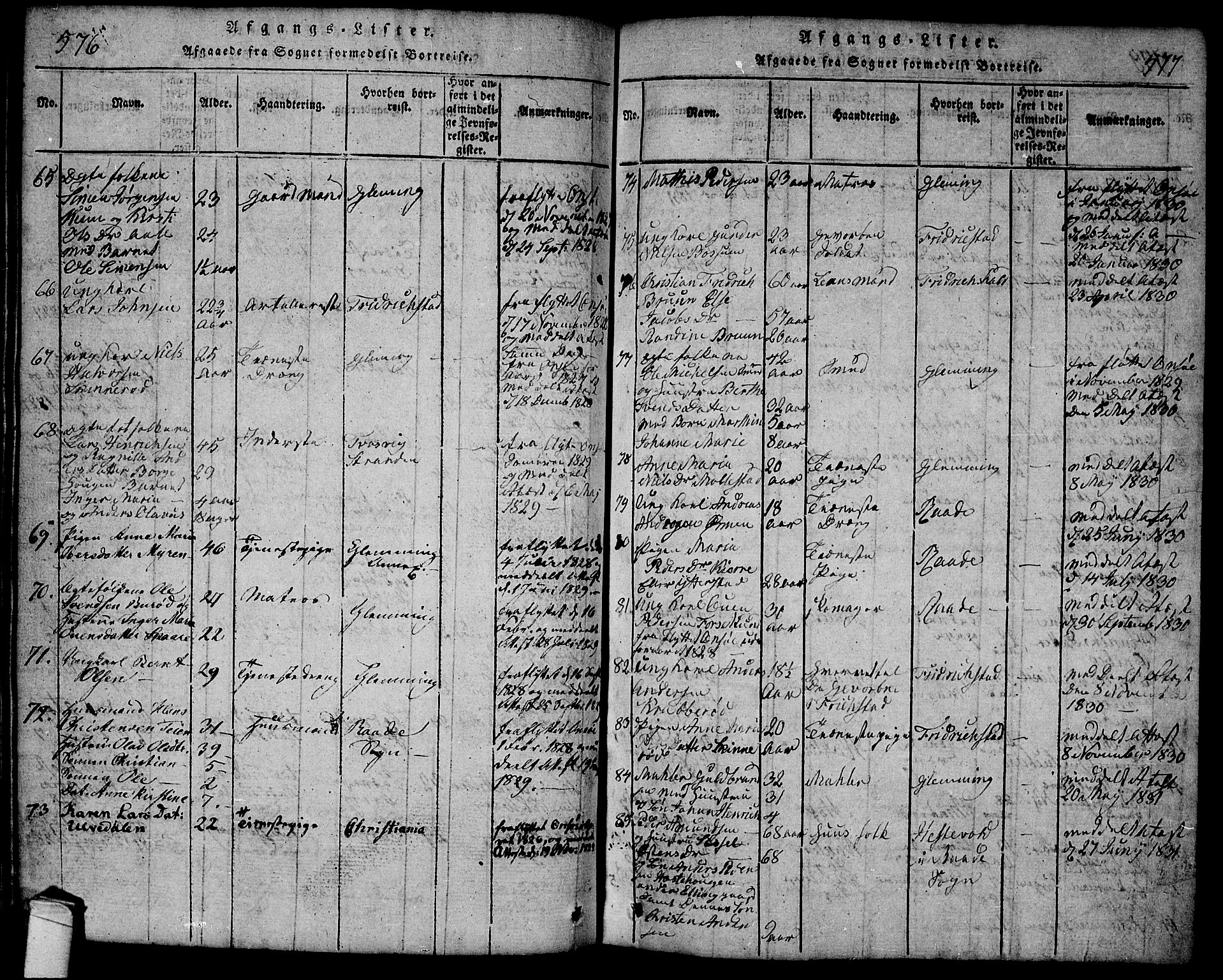 Onsøy prestekontor Kirkebøker, AV/SAO-A-10914/G/Ga/L0001: Parish register (copy) no. I 1, 1814-1840, p. 576-577