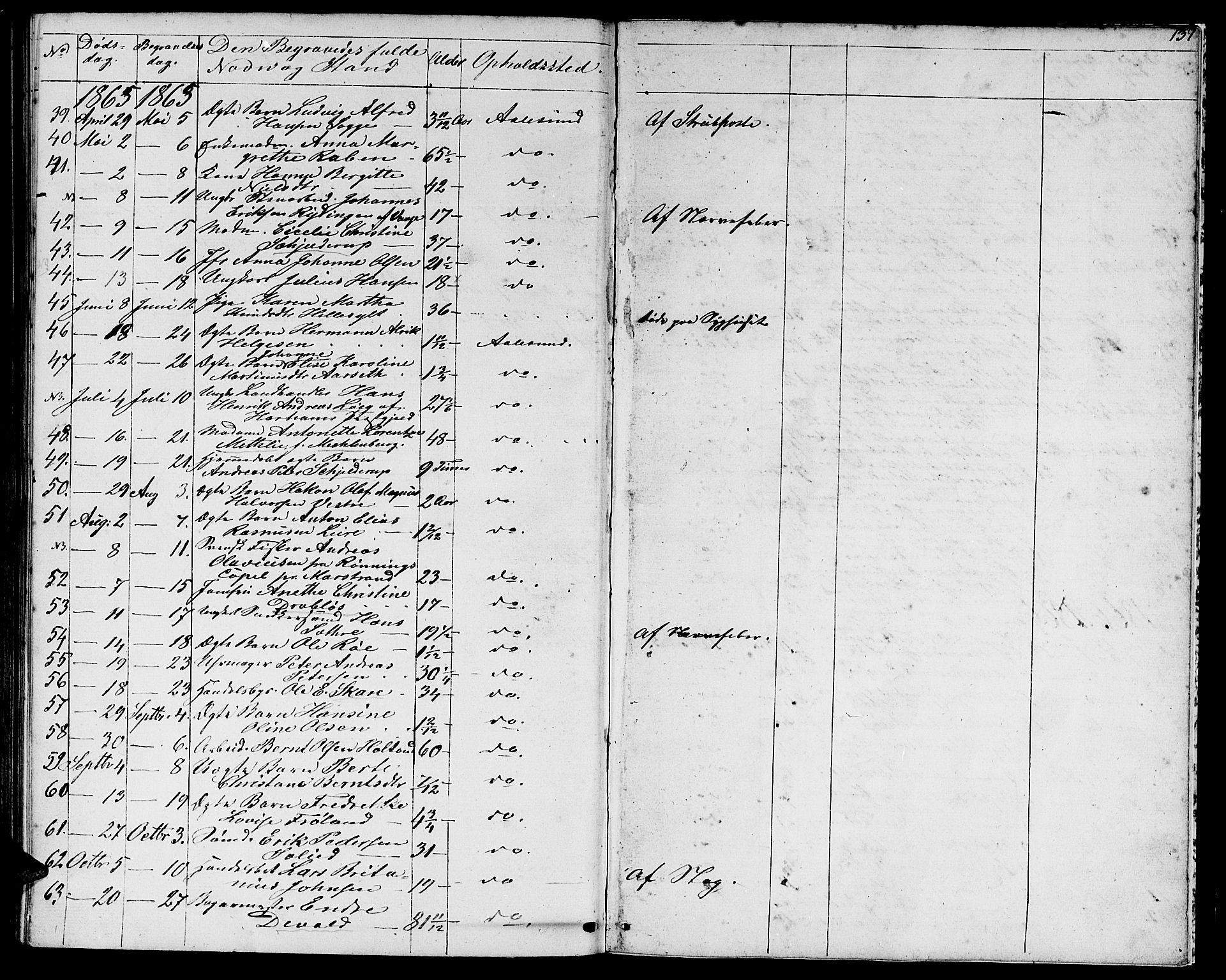 Ministerialprotokoller, klokkerbøker og fødselsregistre - Møre og Romsdal, AV/SAT-A-1454/529/L0464: Parish register (copy) no. 529C01, 1855-1867, p. 137