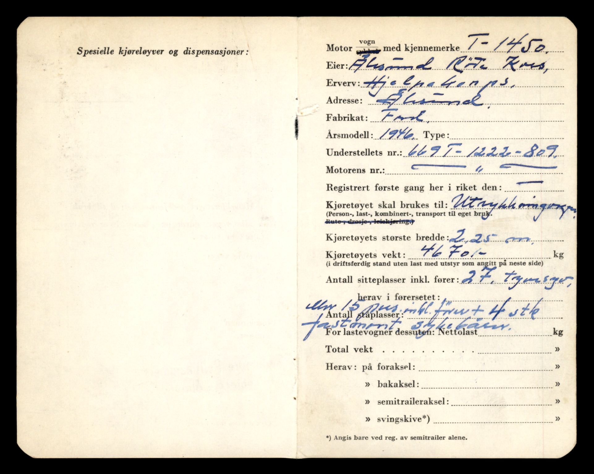 Møre og Romsdal vegkontor - Ålesund trafikkstasjon, AV/SAT-A-4099/F/Fe/L0012: Registreringskort for kjøretøy T 1290 - T 1450, 1927-1998, p. 3367