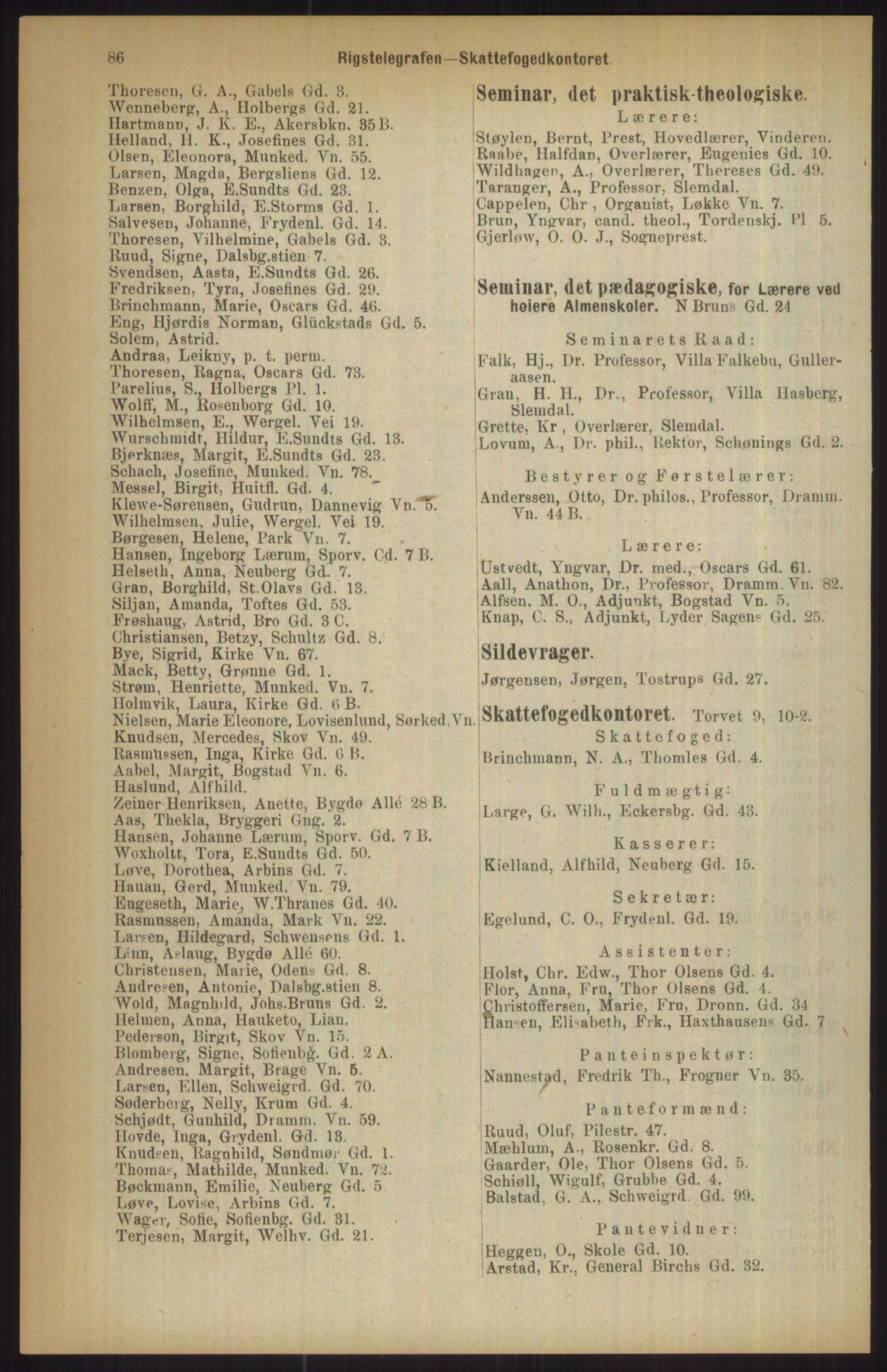 Kristiania/Oslo adressebok, PUBL/-, 1911, p. 86
