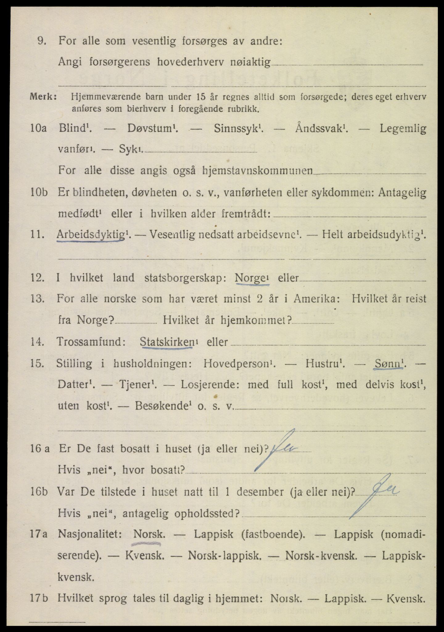 SAT, 1920 census for Rødøy, 1920, p. 1593