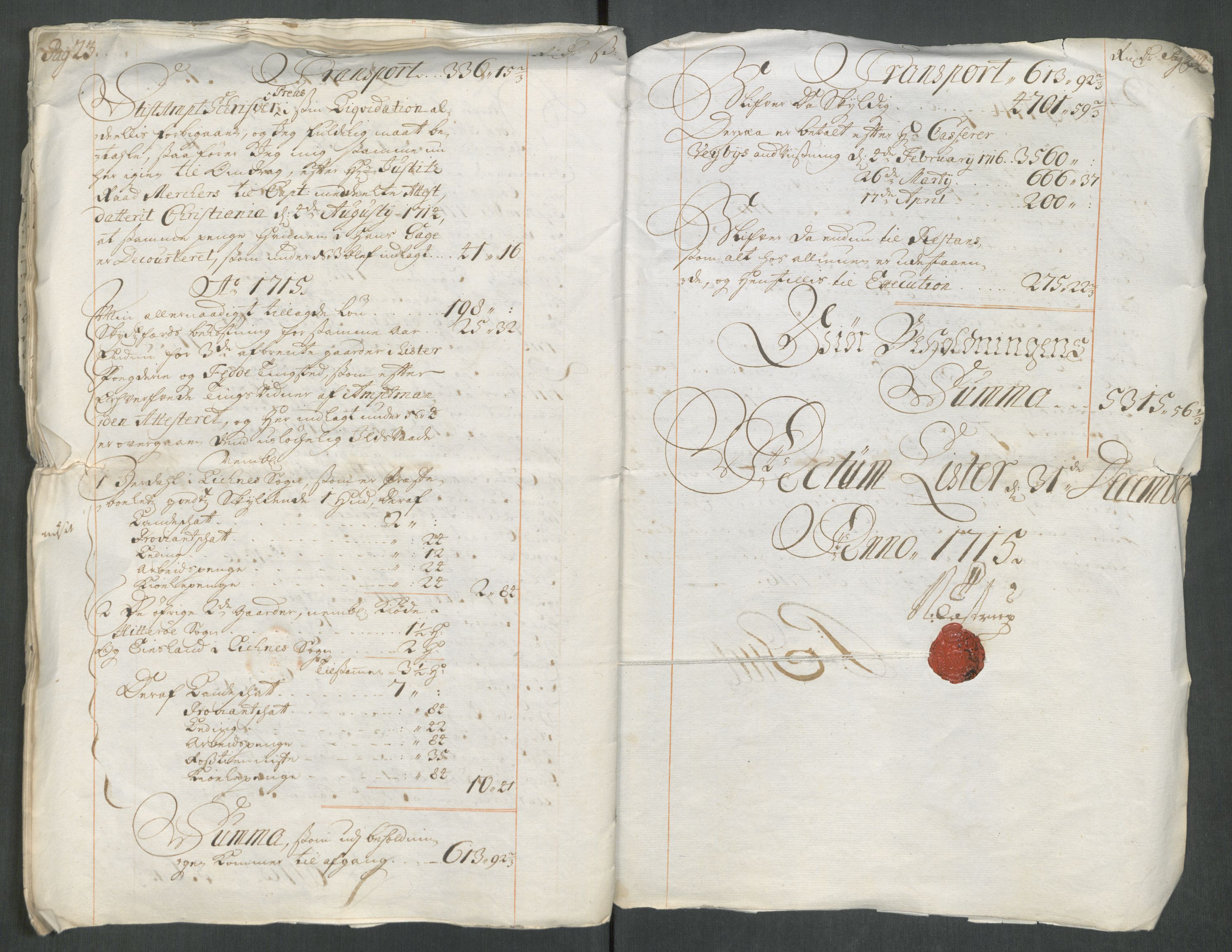 Rentekammeret inntil 1814, Reviderte regnskaper, Fogderegnskap, AV/RA-EA-4092/R43/L2559: Fogderegnskap Lista og Mandal, 1715, p. 15