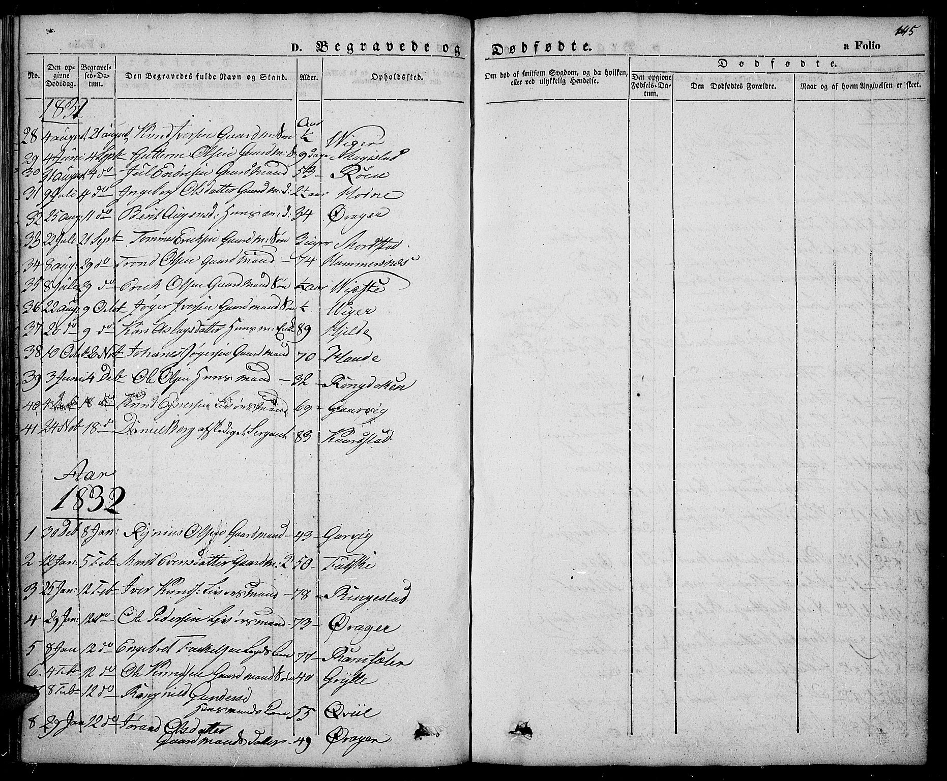 Slidre prestekontor, SAH/PREST-134/H/Ha/Haa/L0003: Parish register (official) no. 3, 1831-1843, p. 145