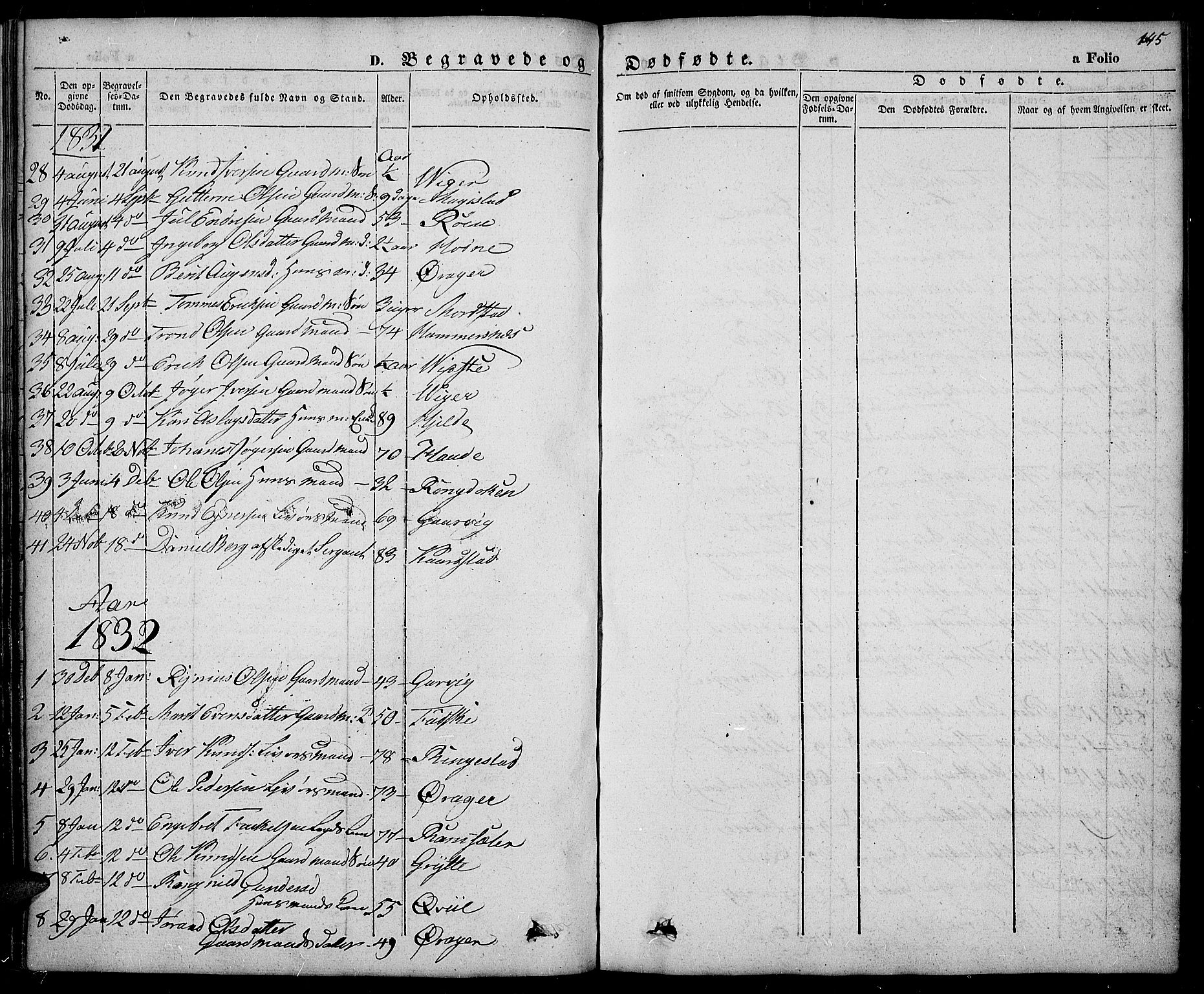 Slidre prestekontor, AV/SAH-PREST-134/H/Ha/Haa/L0003: Parish register (official) no. 3, 1831-1843, p. 145