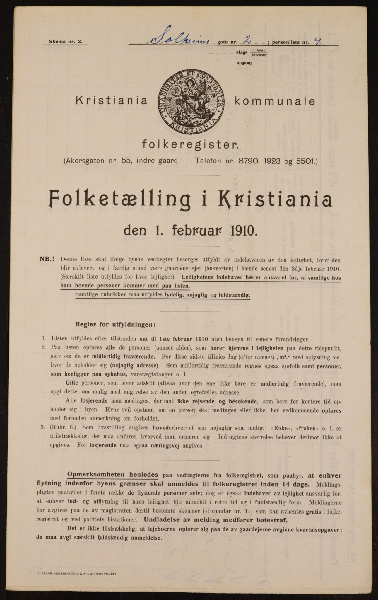 OBA, Municipal Census 1910 for Kristiania, 1910, p. 94864