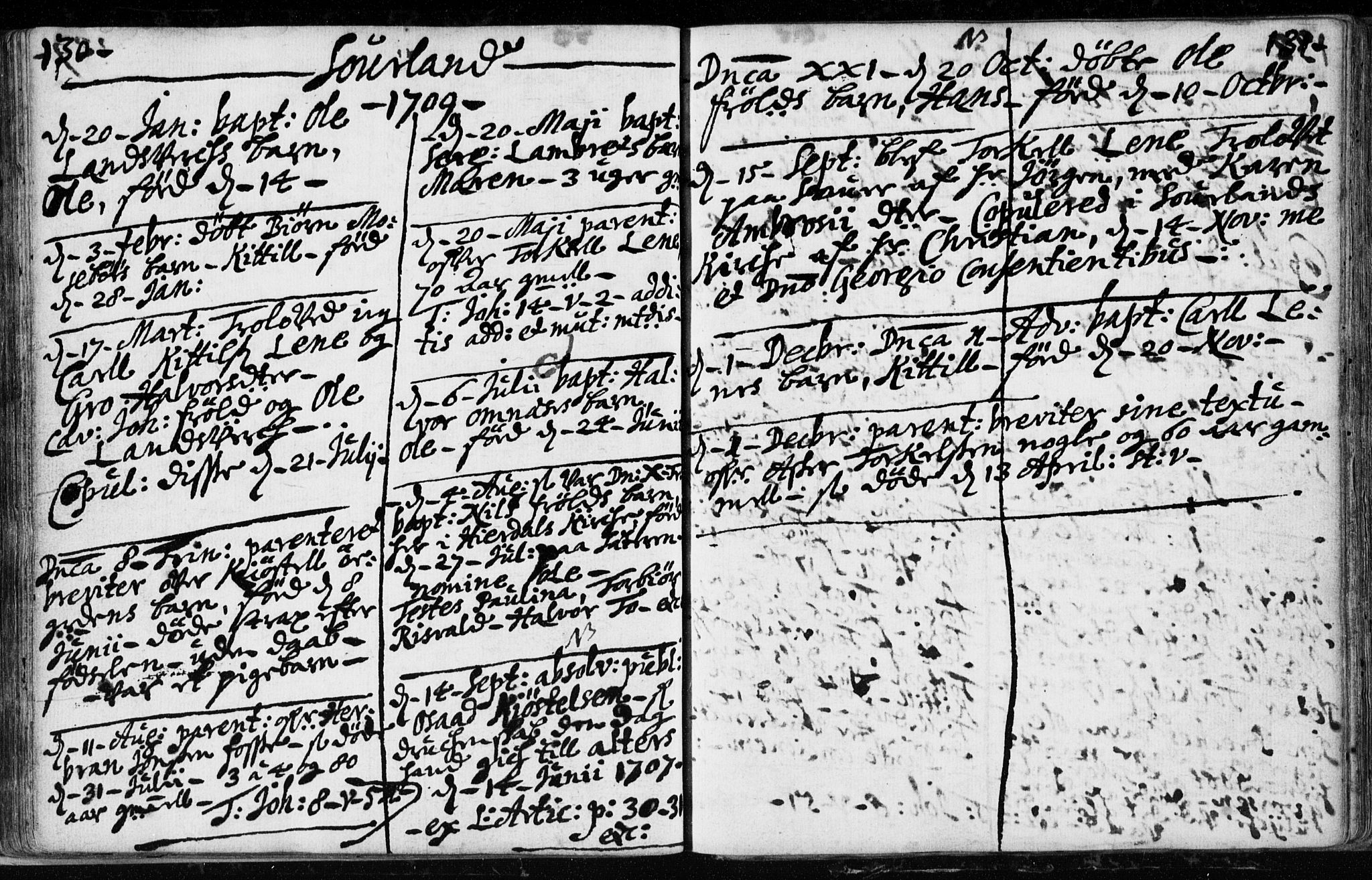 Hjartdal kirkebøker, AV/SAKO-A-270/F/Fa/L0001: Parish register (official) no. I 1, 1685-1714, p. 130-131