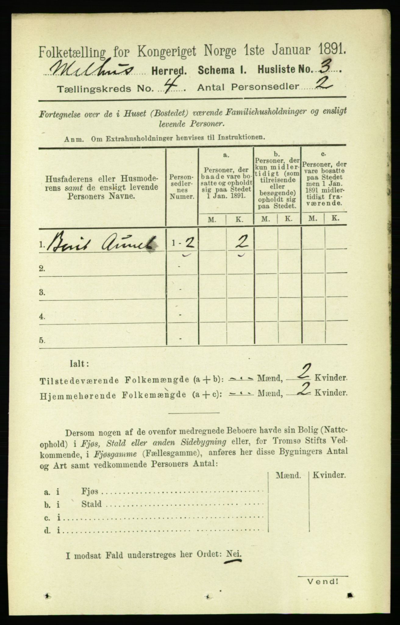 RA, 1891 census for 1653 Melhus, 1891, p. 1904