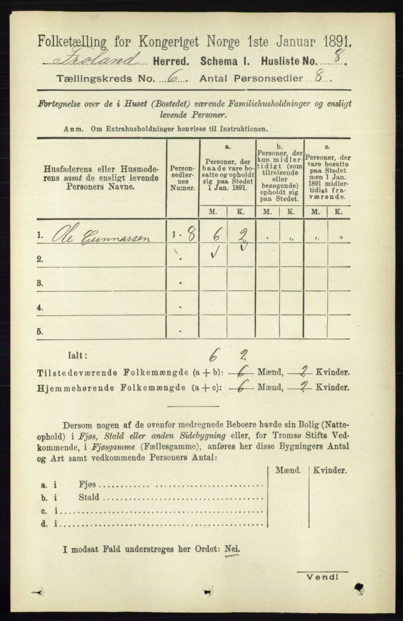 RA, 1891 census for 0919 Froland, 1891, p. 2139