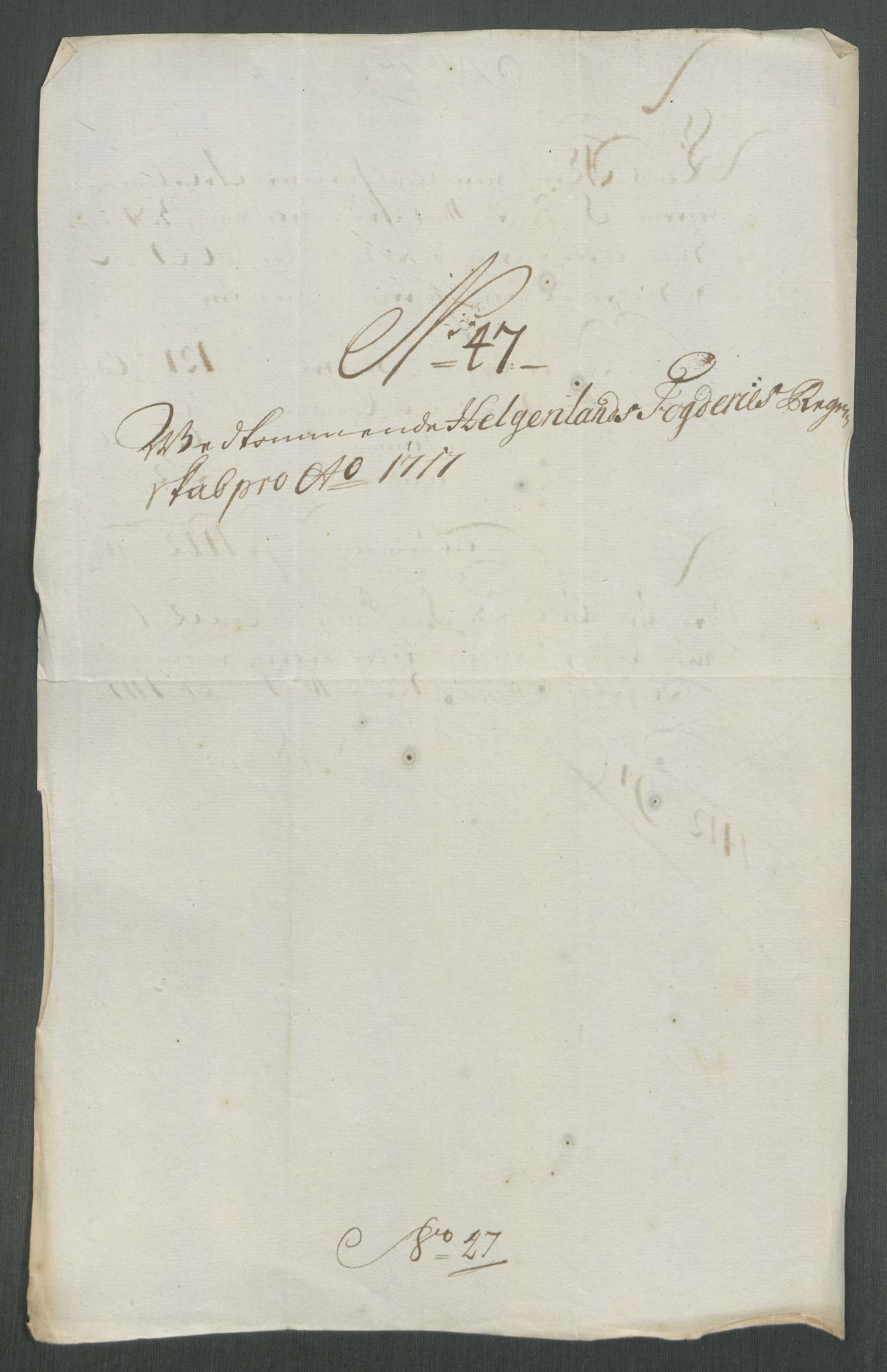 Rentekammeret inntil 1814, Reviderte regnskaper, Fogderegnskap, AV/RA-EA-4092/R65/L4515: Fogderegnskap Helgeland, 1717, p. 341