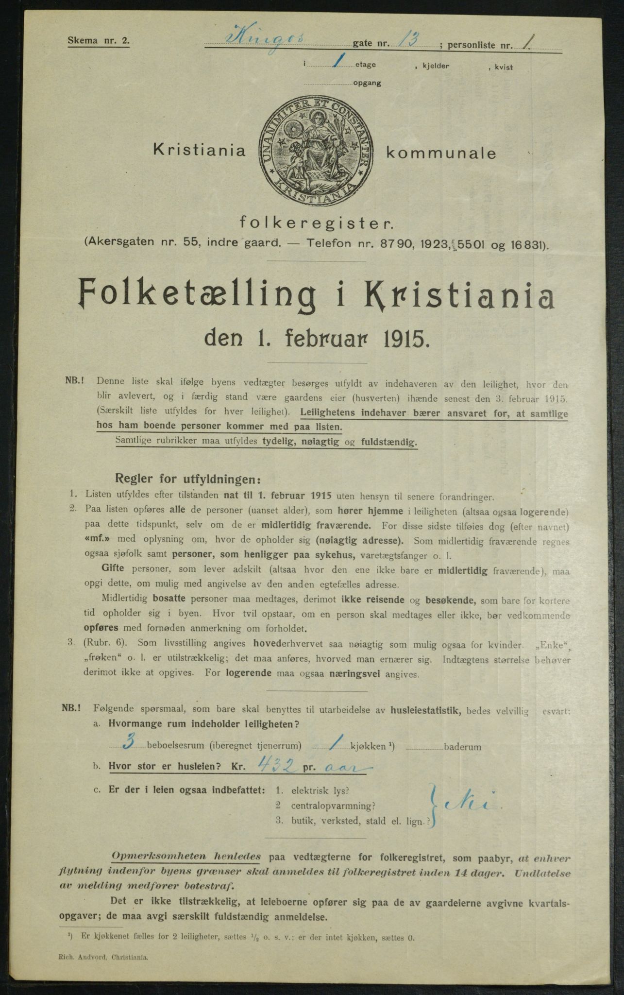 OBA, Municipal Census 1915 for Kristiania, 1915, p. 49267