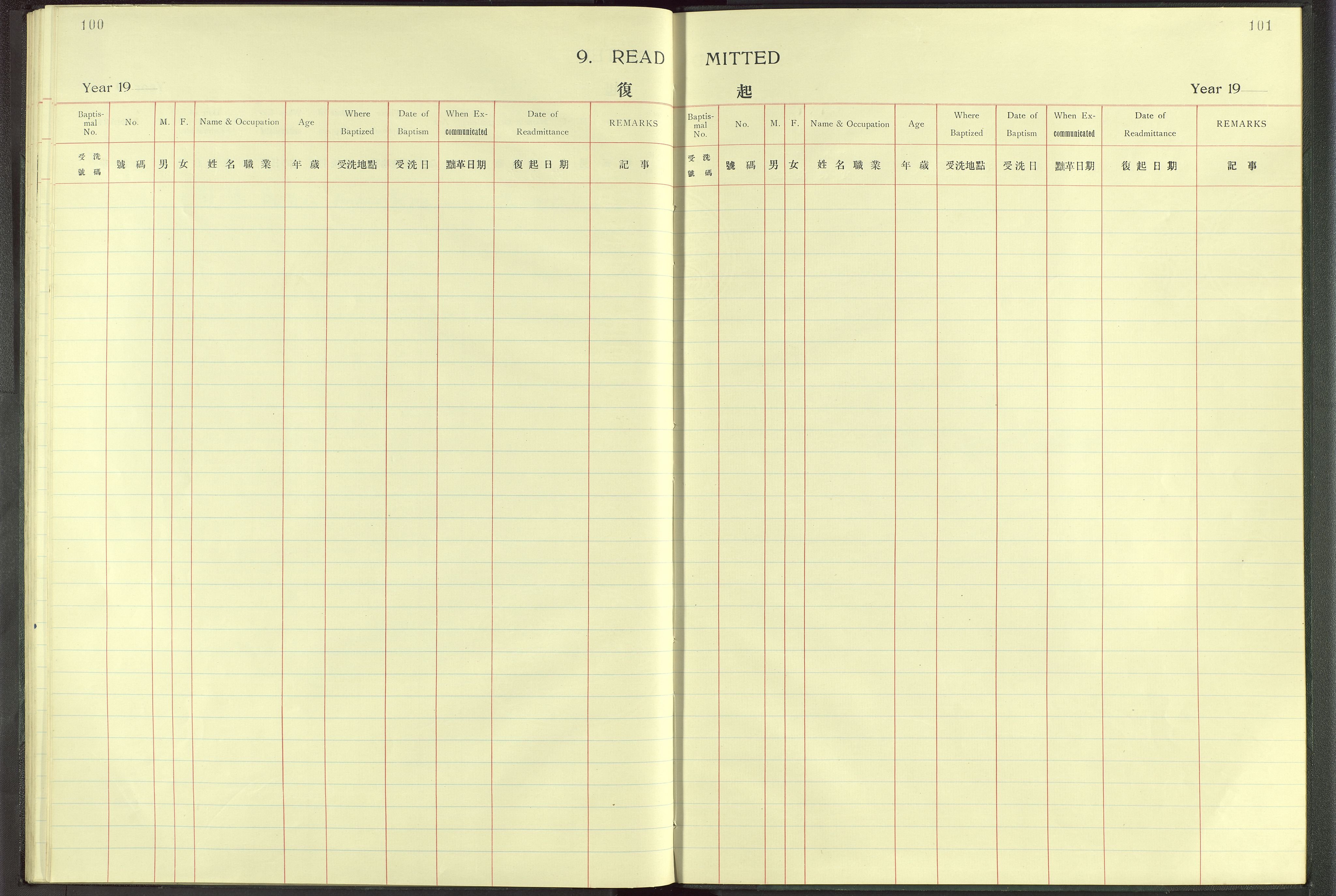 Det Norske Misjonsselskap - utland - Kina (Hunan), VID/MA-A-1065/Dm/L0004: Parish register (official) no. 49, 1913-1948, p. 100-101