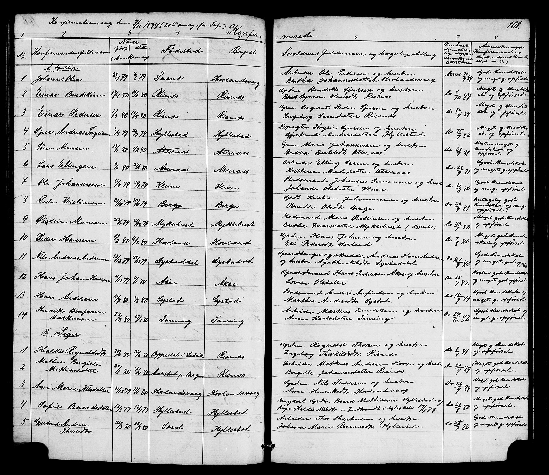 Hyllestad sokneprestembete, SAB/A-80401: Parish register (copy) no. A 2, 1876-1906, p. 101