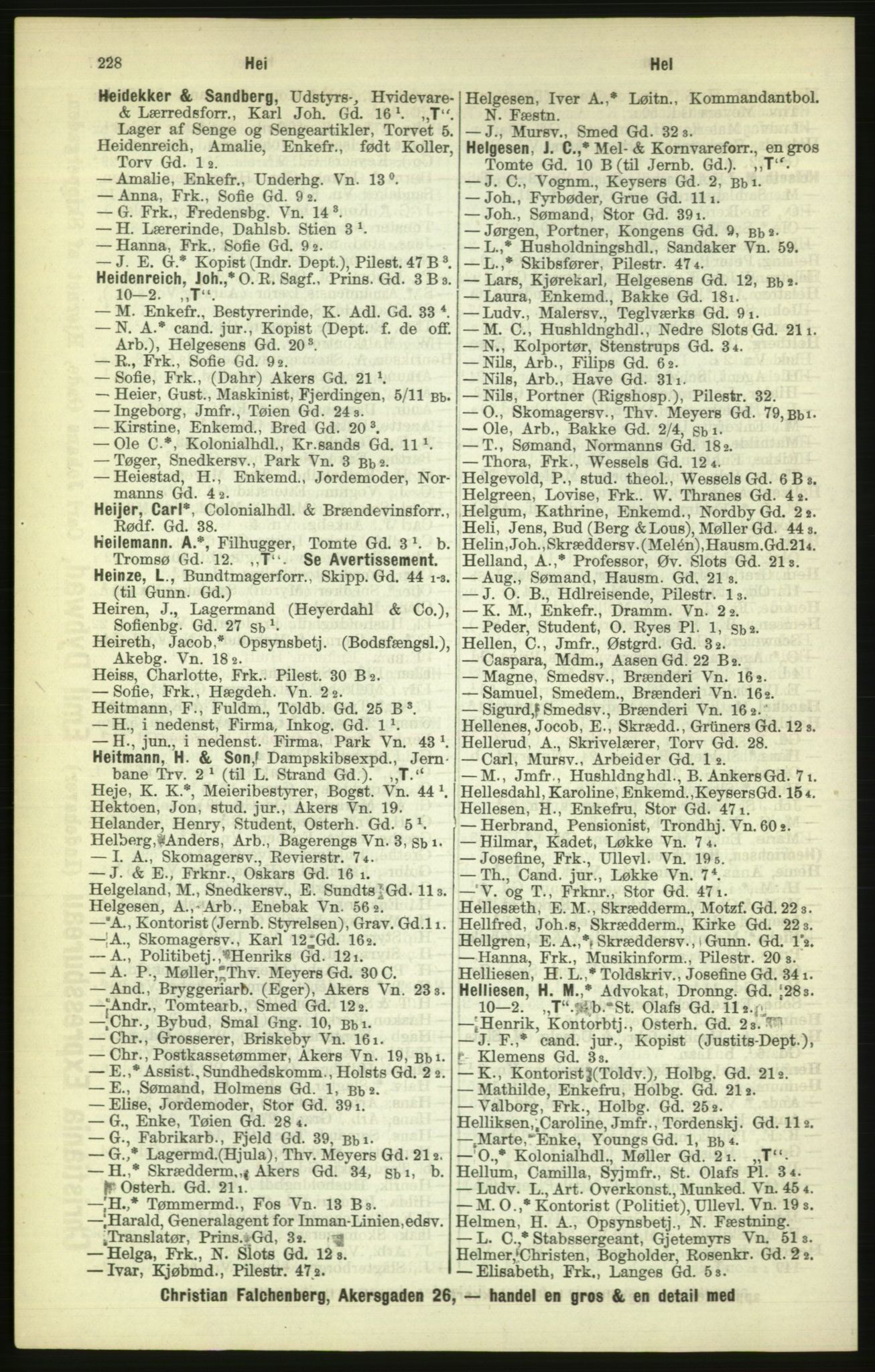 Kristiania/Oslo adressebok, PUBL/-, 1886, p. 228