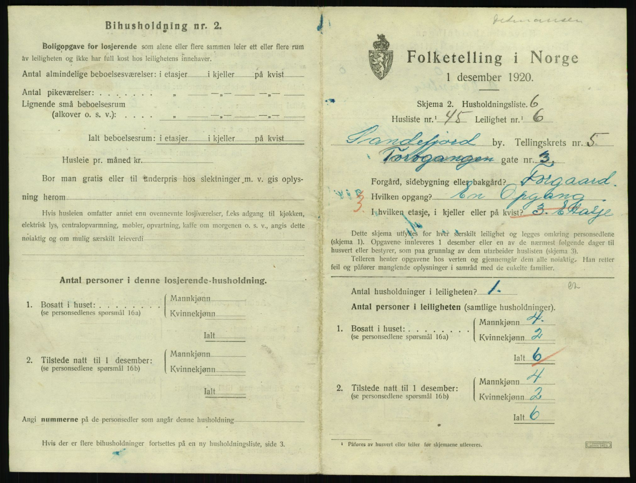 SAKO, 1920 census for Sandefjord, 1920, p. 2622