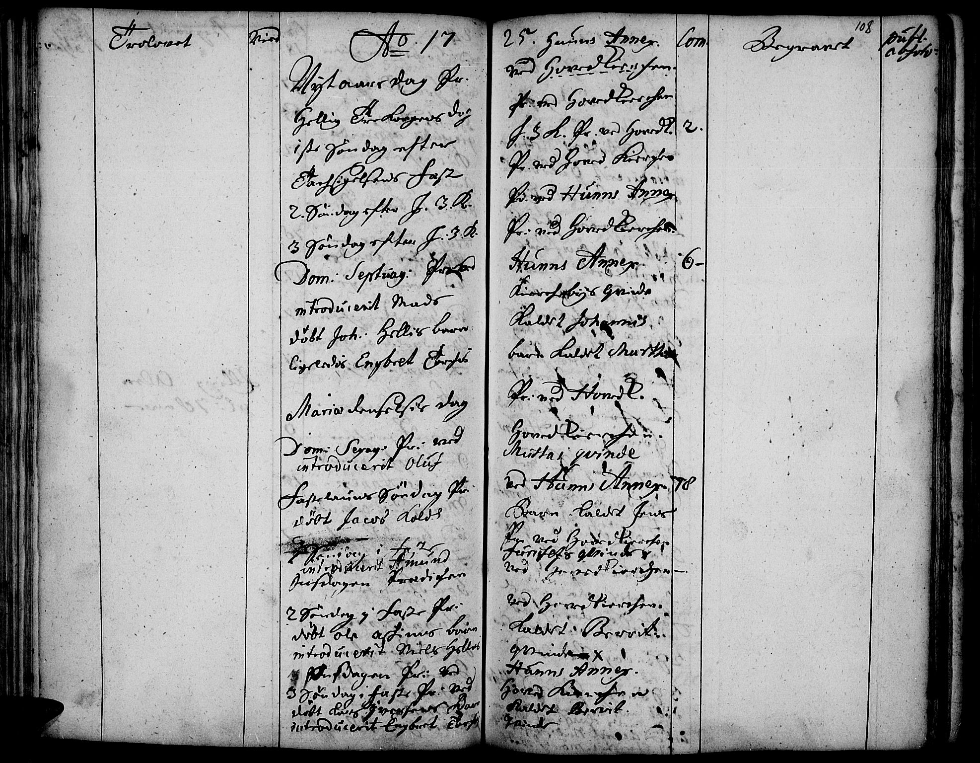 Vardal prestekontor, SAH/PREST-100/H/Ha/Haa/L0001: Parish register (official) no. 1, 1706-1748, p. 108