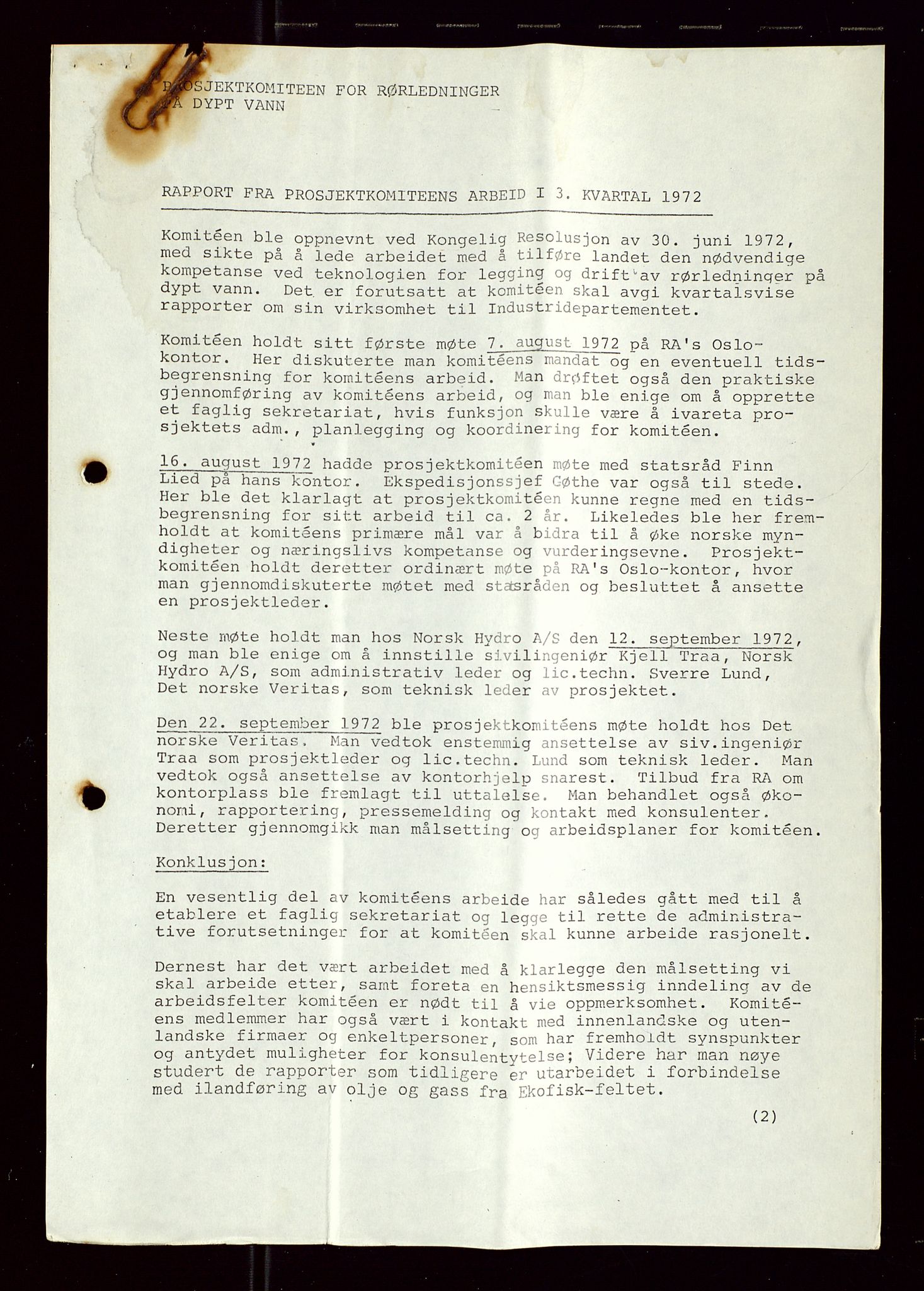 Industridepartementet, Oljekontoret, AV/SAST-A-101348/Di/L0002: DWP, måneds- kvartals- halvårs- og årsrapporter, økonomi, personell, div., 1972-1974, p. 473