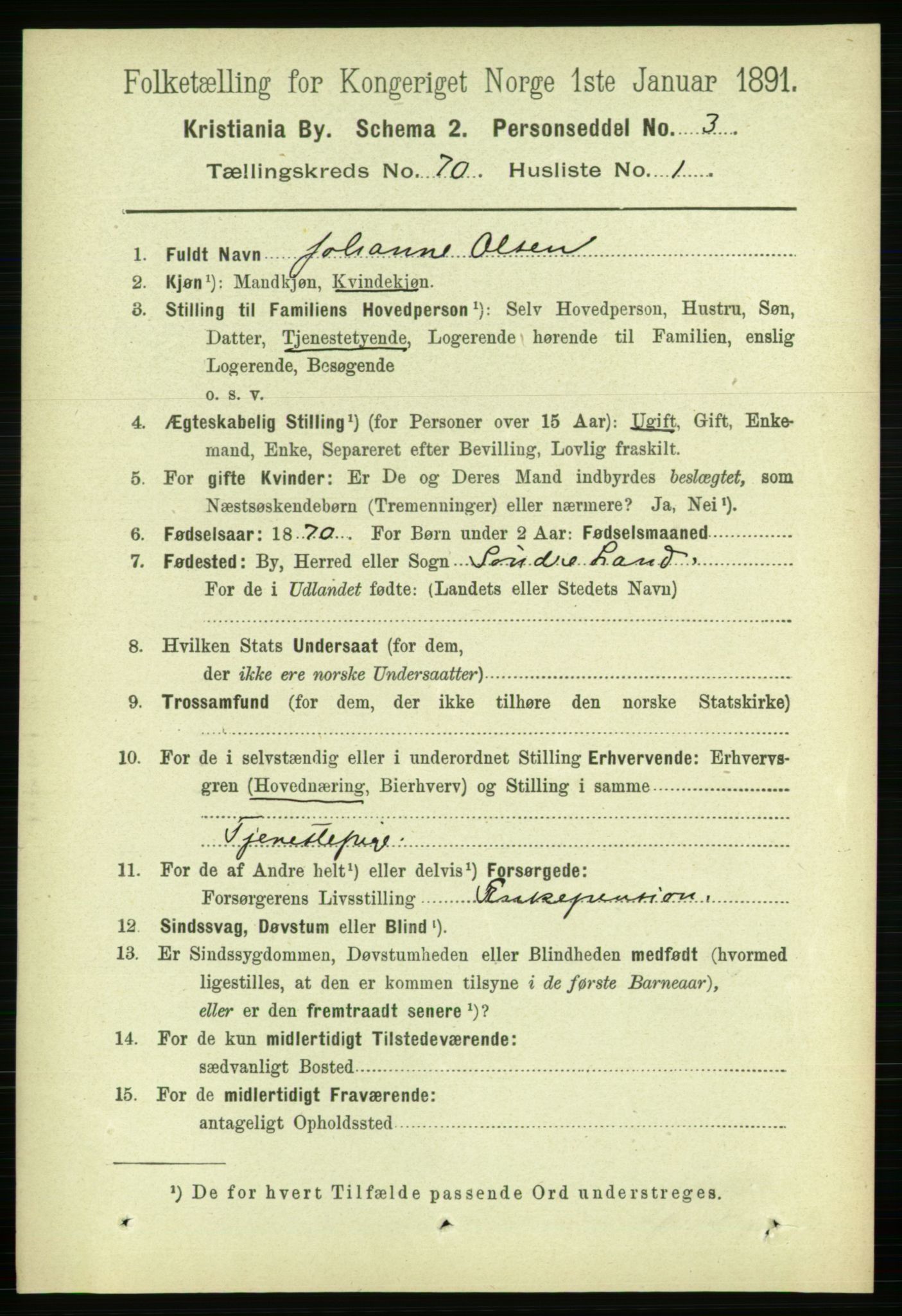 RA, 1891 census for 0301 Kristiania, 1891, p. 38524