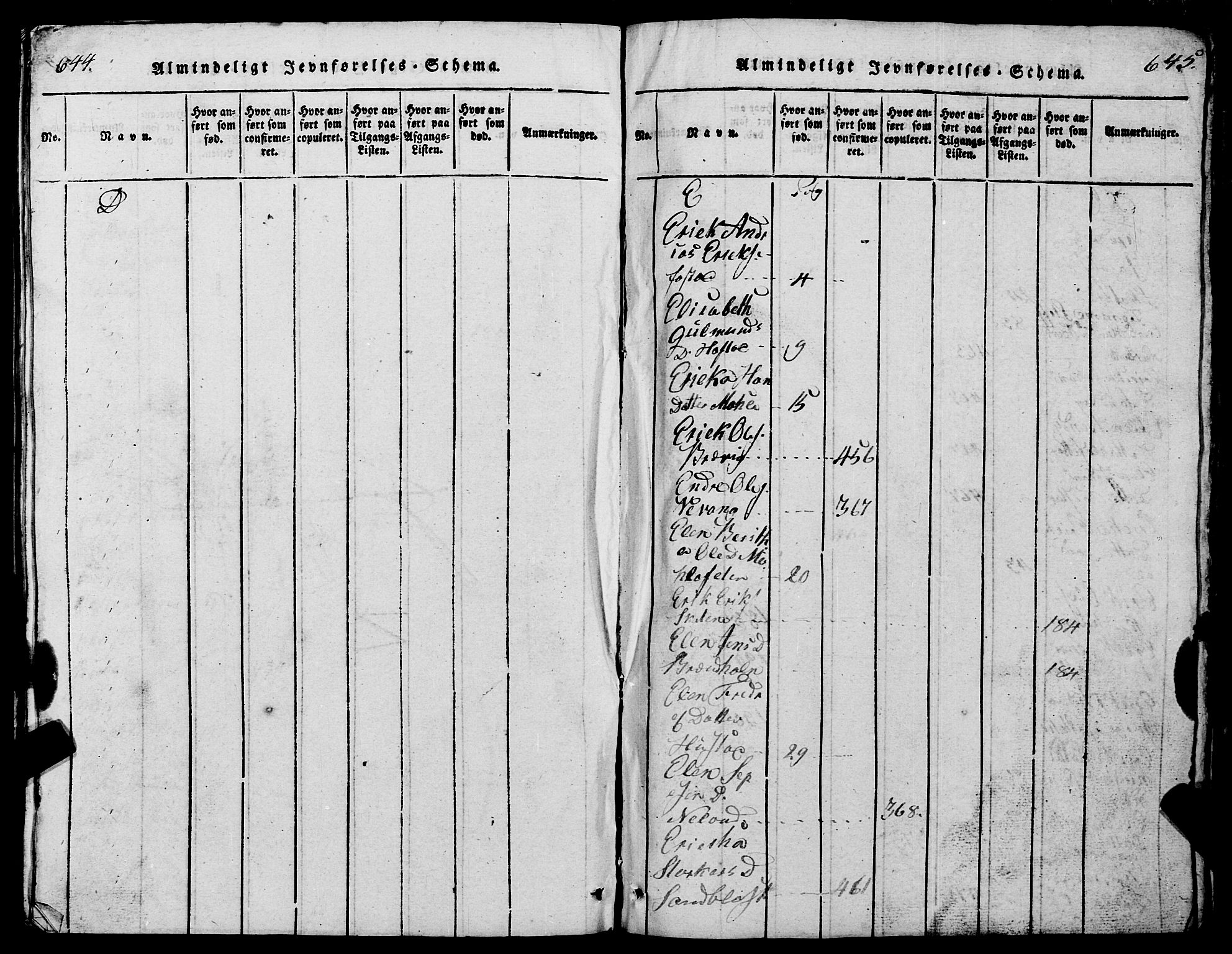 Ministerialprotokoller, klokkerbøker og fødselsregistre - Møre og Romsdal, SAT/A-1454/567/L0781: Parish register (copy) no. 567C01, 1818-1845, p. 644-645