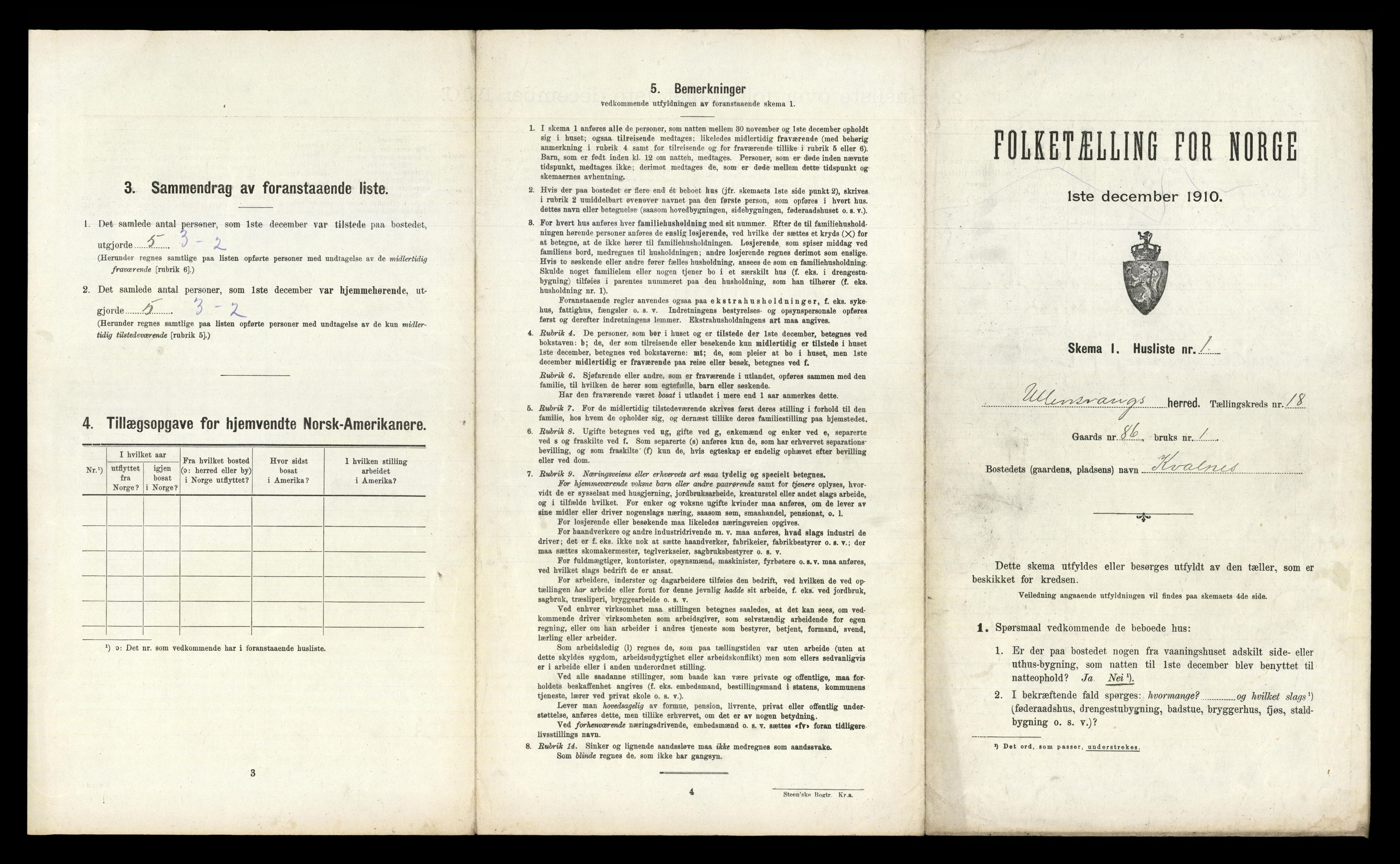 RA, 1910 census for Ullensvang, 1910, p. 2277