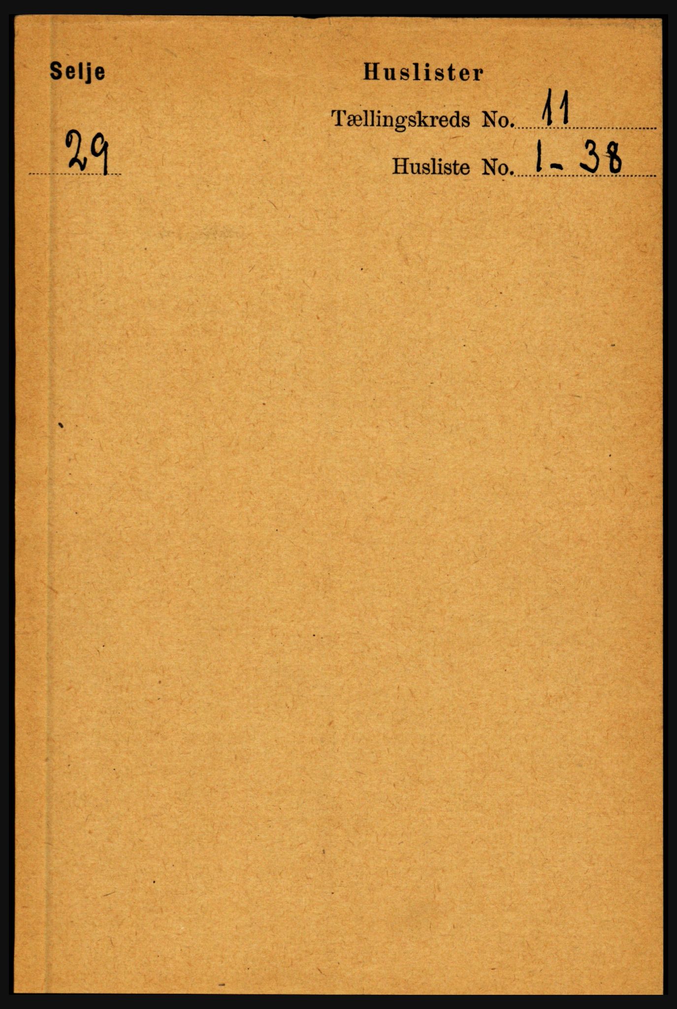 RA, 1891 census for 1441 Selje, 1891, p. 3373