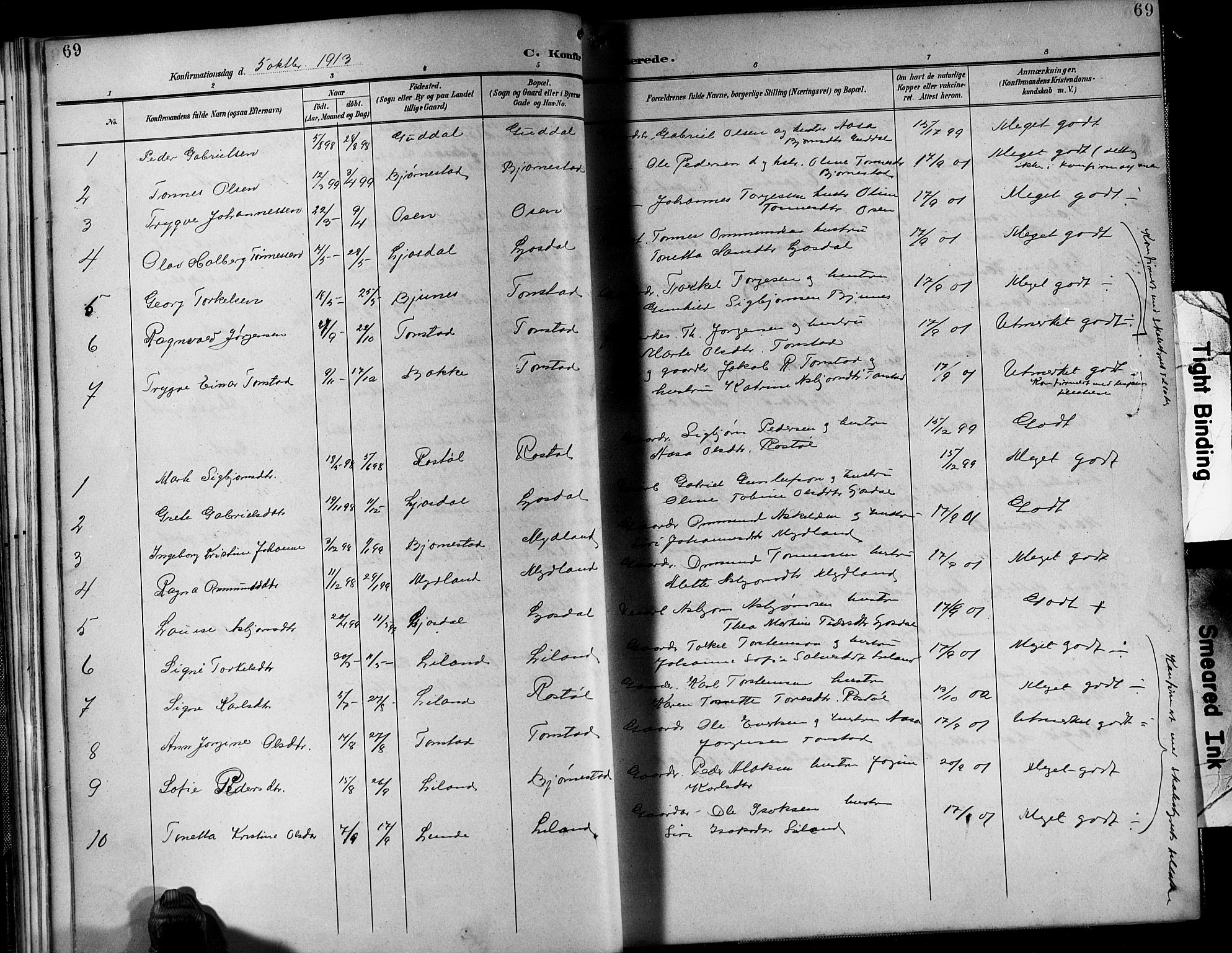 Sirdal sokneprestkontor, SAK/1111-0036/F/Fb/Fbb/L0004: Parish register (copy) no. B 4, 1895-1916, p. 69