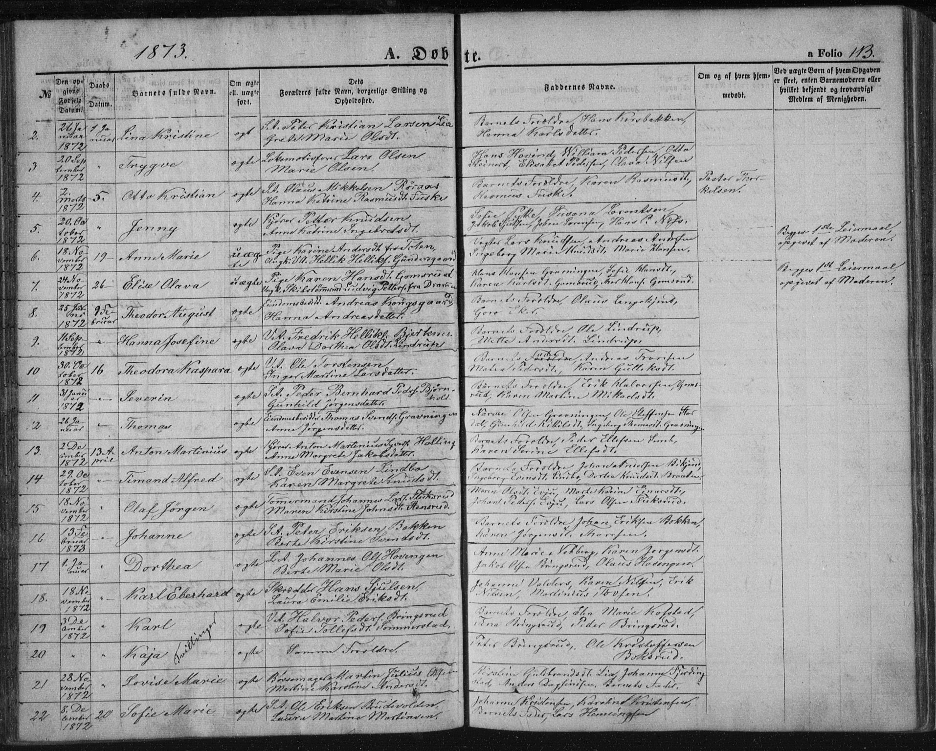 Kongsberg kirkebøker, AV/SAKO-A-22/F/Fa/L0010: Parish register (official) no. I 10, 1859-1875, p. 113