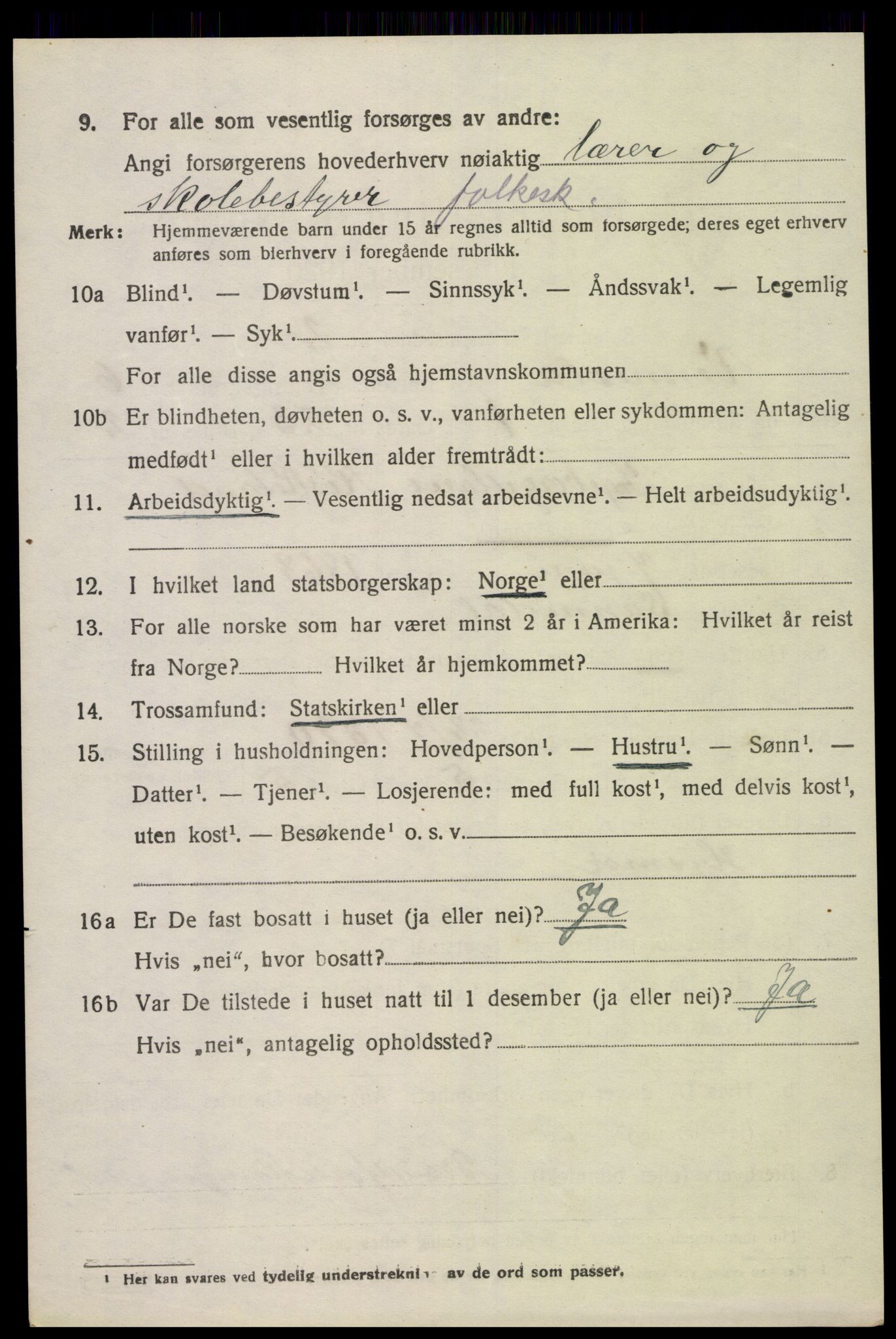 SAK, 1920 census for Vennesla, 1920, p. 4305