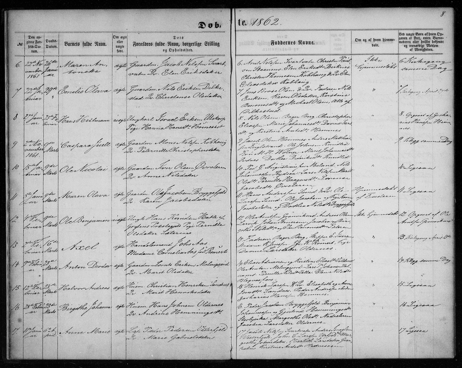 Ministerialprotokoller, klokkerbøker og fødselsregistre - Nordland, SAT/A-1459/825/L0356: Parish register (official) no. 825A10, 1861-1878, p. 8
