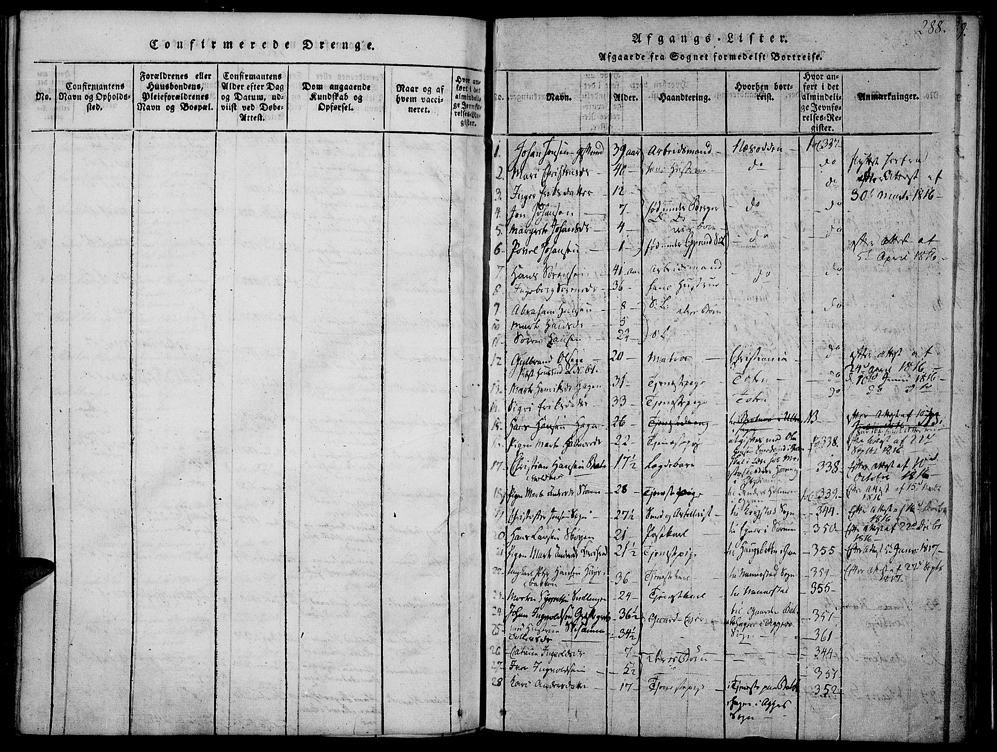 Jevnaker prestekontor, SAH/PREST-116/H/Ha/Haa/L0005: Parish register (official) no. 5, 1815-1837, p. 288