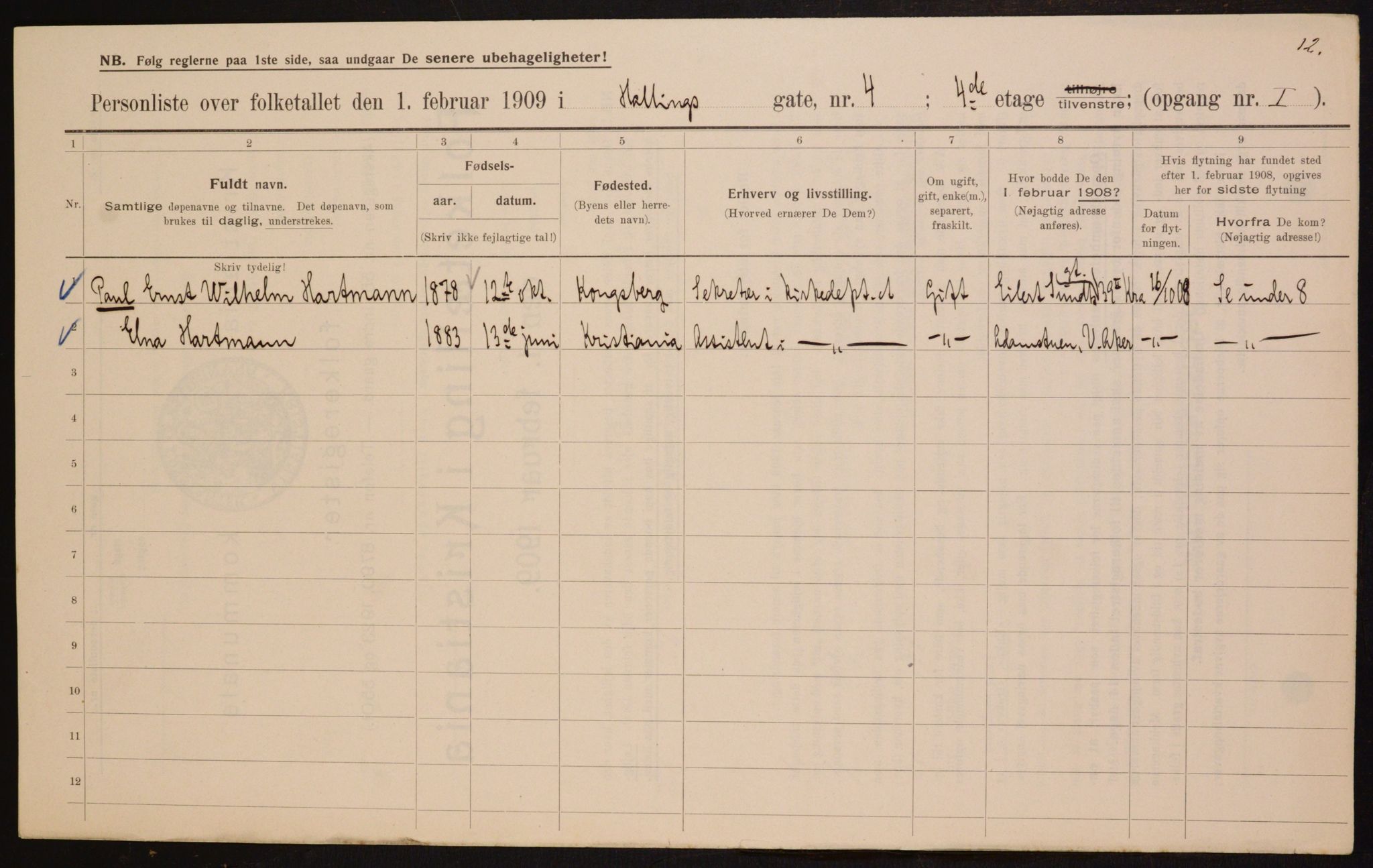 OBA, Municipal Census 1909 for Kristiania, 1909, p. 30994