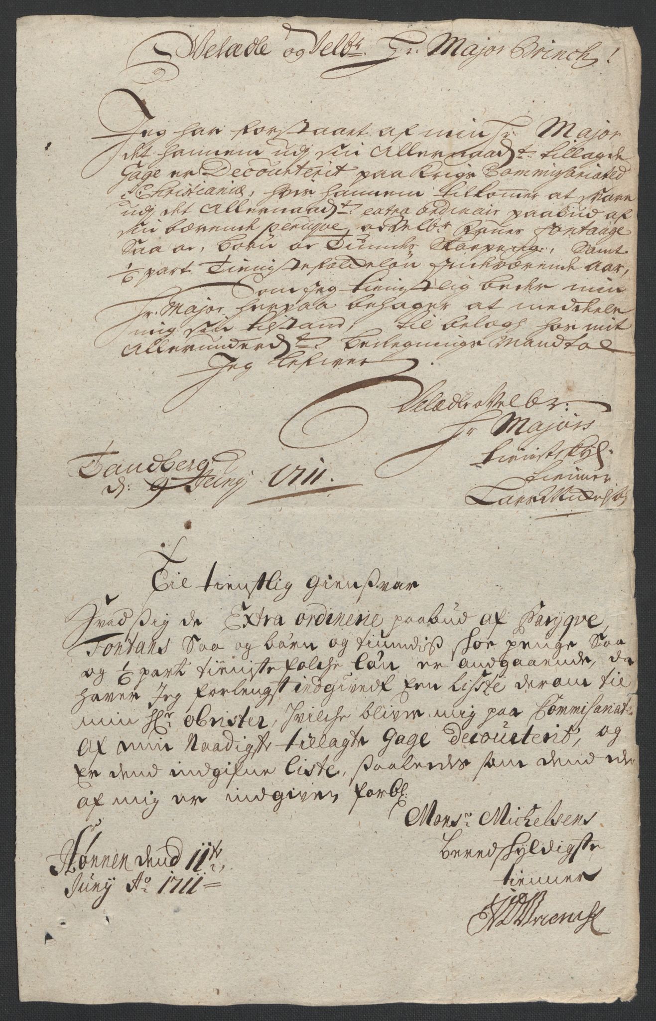 Rentekammeret inntil 1814, Reviderte regnskaper, Fogderegnskap, AV/RA-EA-4092/R23/L1469: Fogderegnskap Ringerike og Hallingdal, 1711, p. 316
