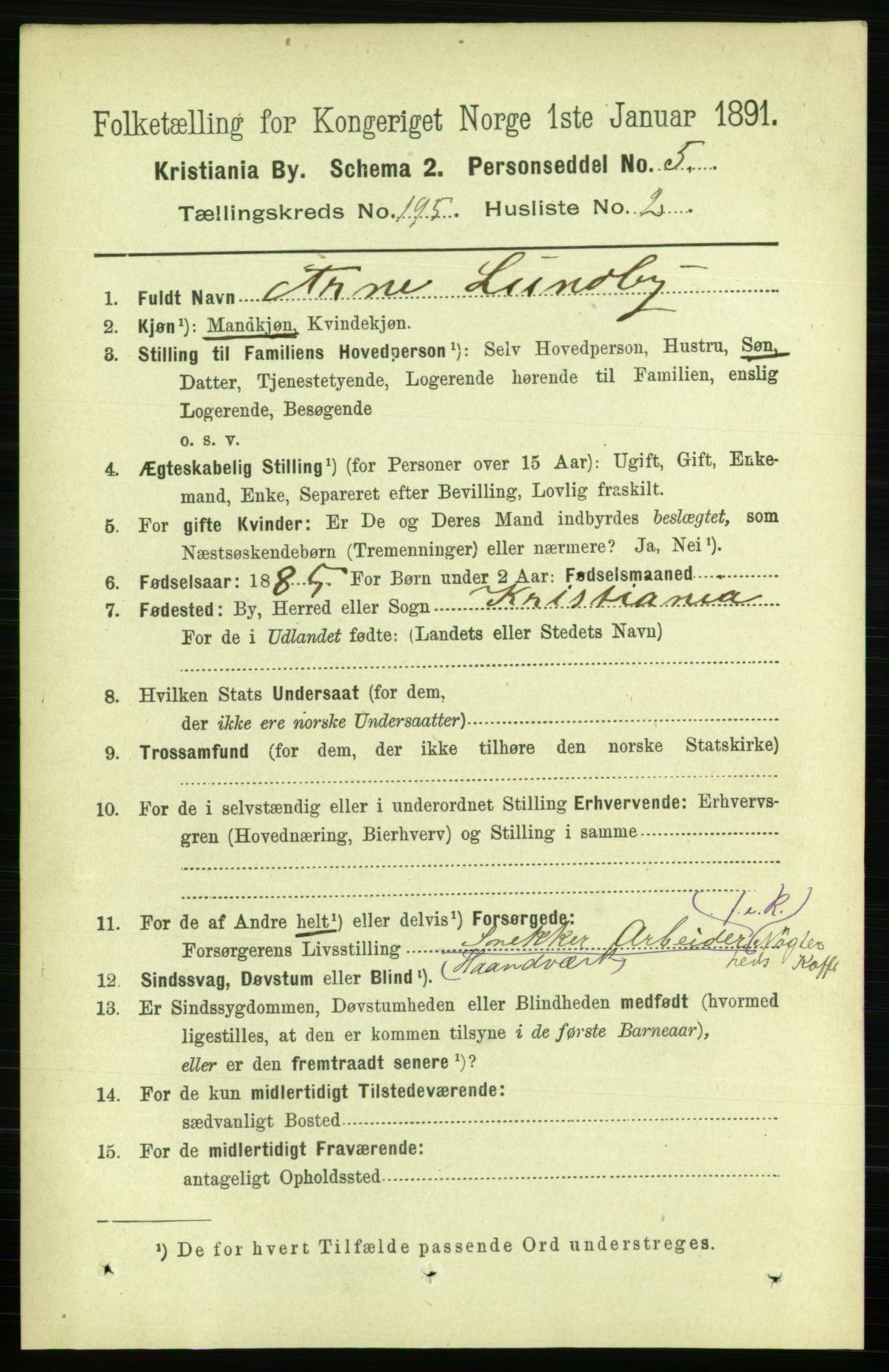 RA, 1891 census for 0301 Kristiania, 1891, p. 117509