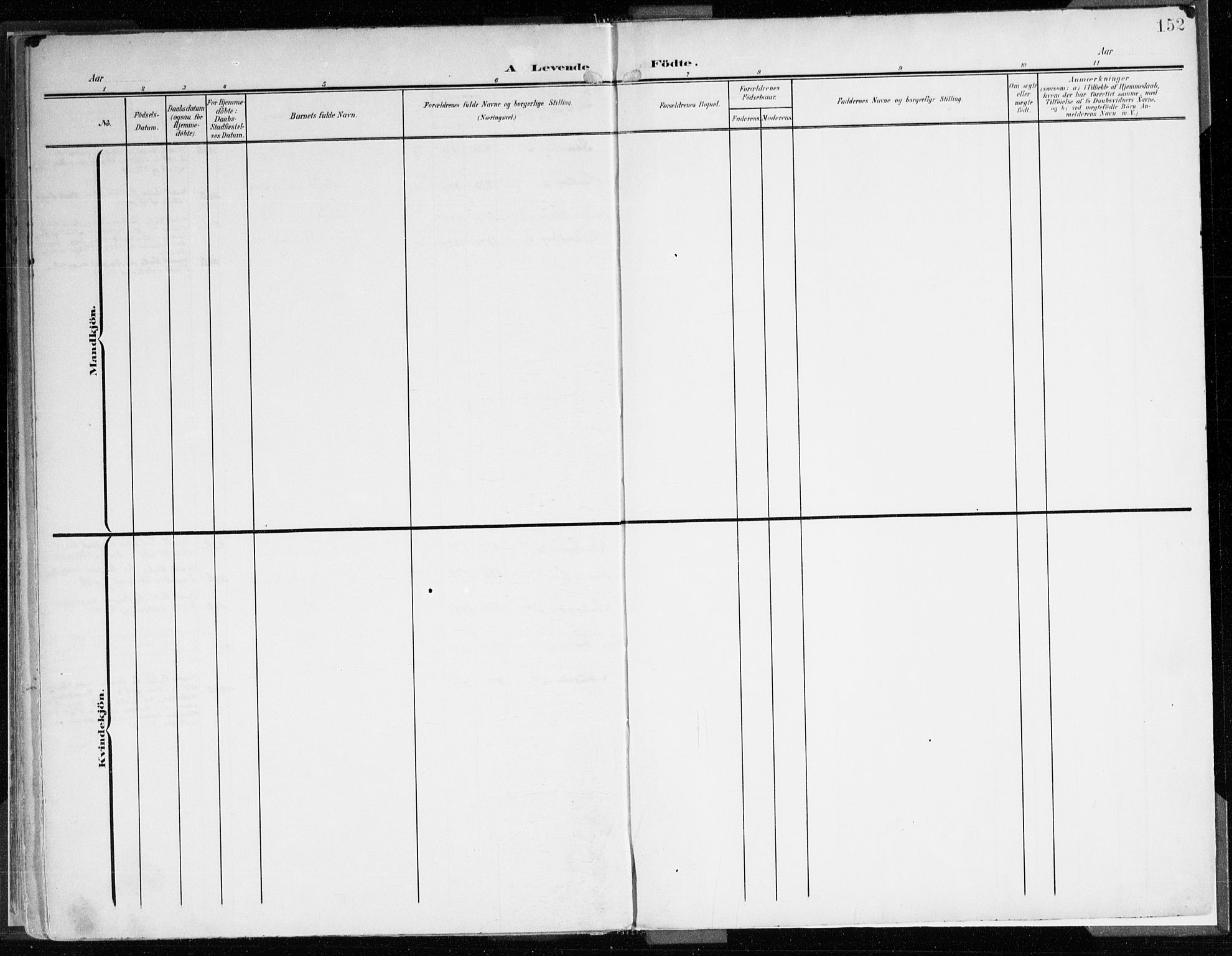 Mariakirken Sokneprestembete, AV/SAB-A-76901/H/Haa/L0010: Parish register (official) no. B 1, 1901-1915, p. 152