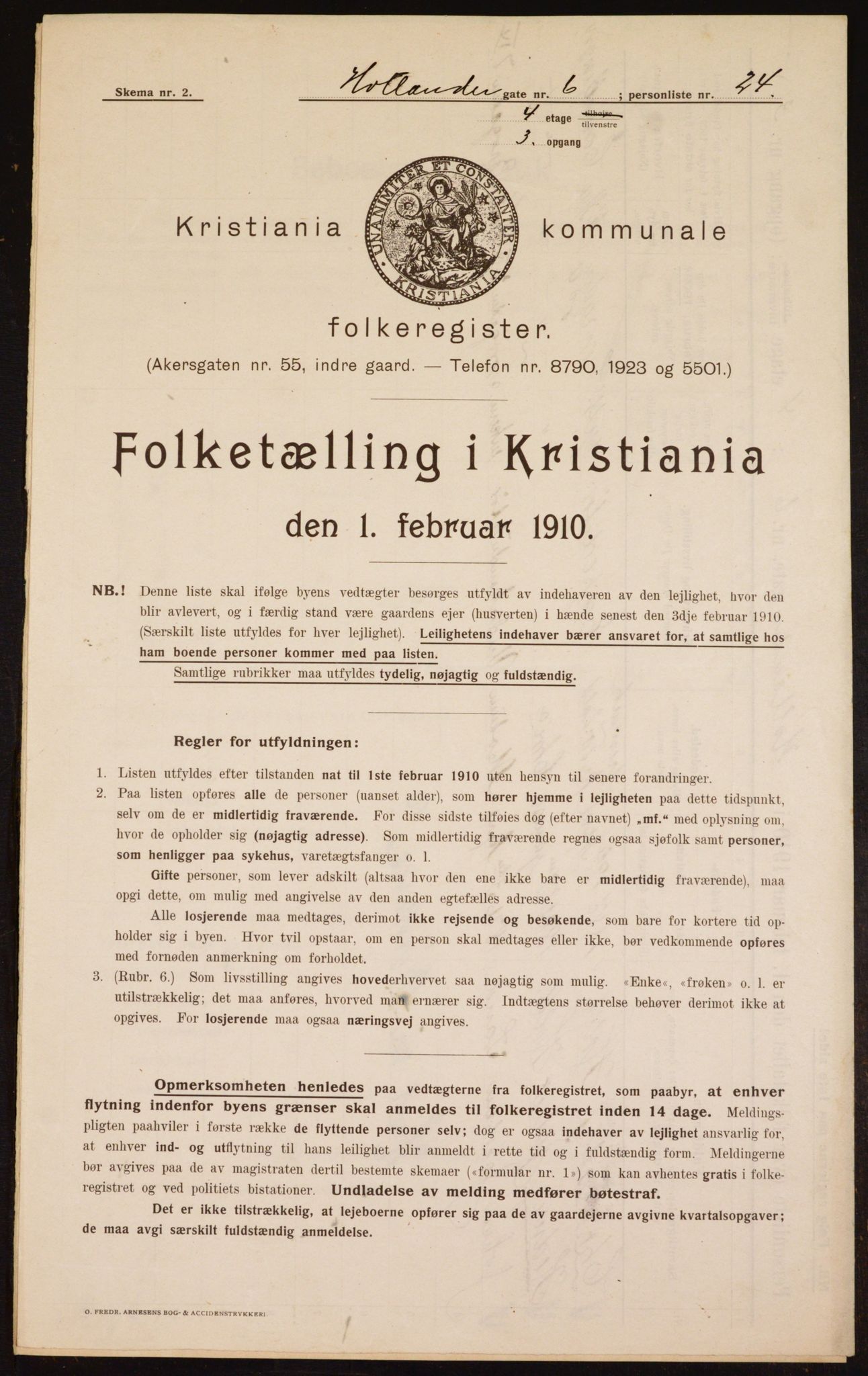 OBA, Municipal Census 1910 for Kristiania, 1910, p. 39982