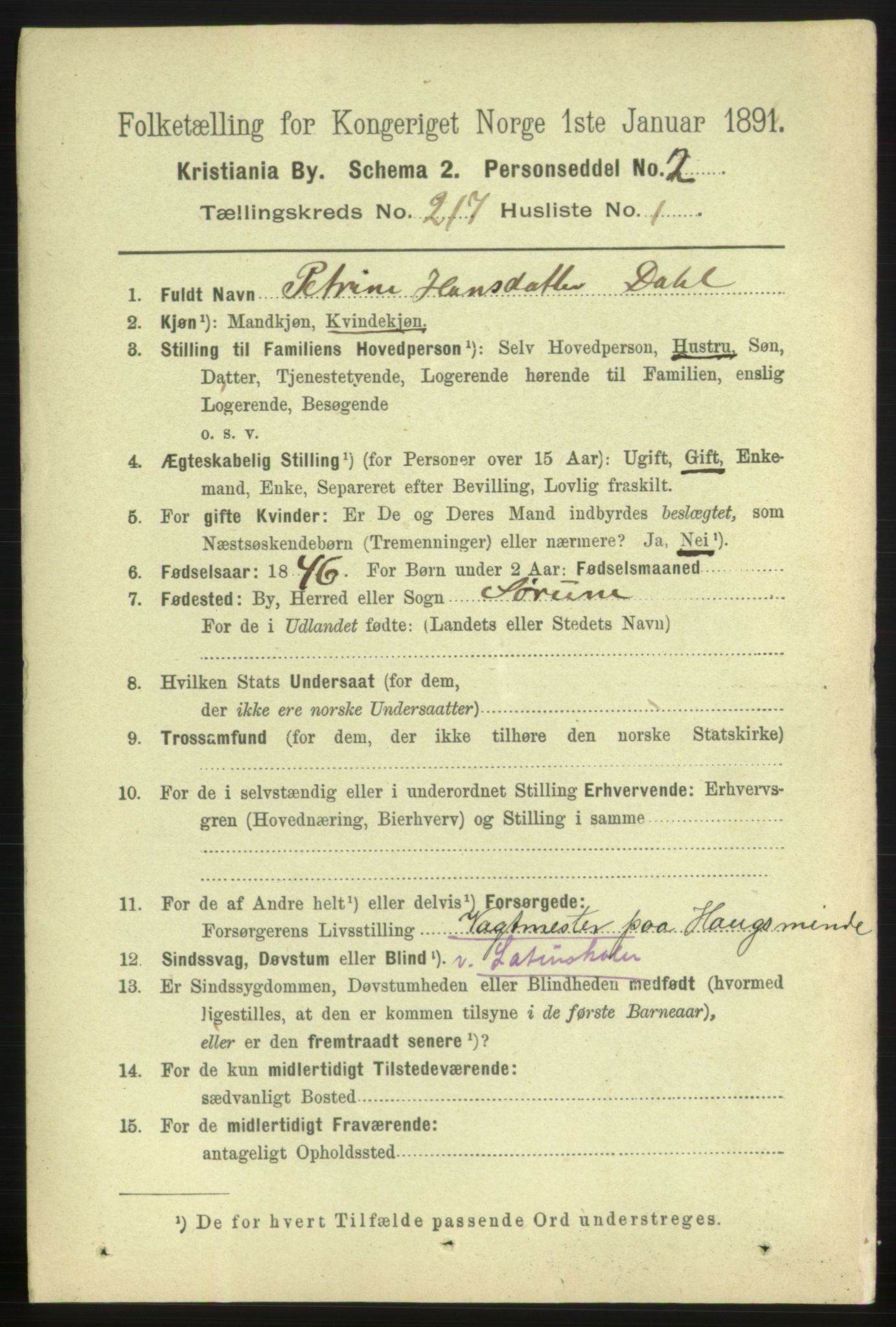 RA, 1891 census for 0301 Kristiania, 1891, p. 128349