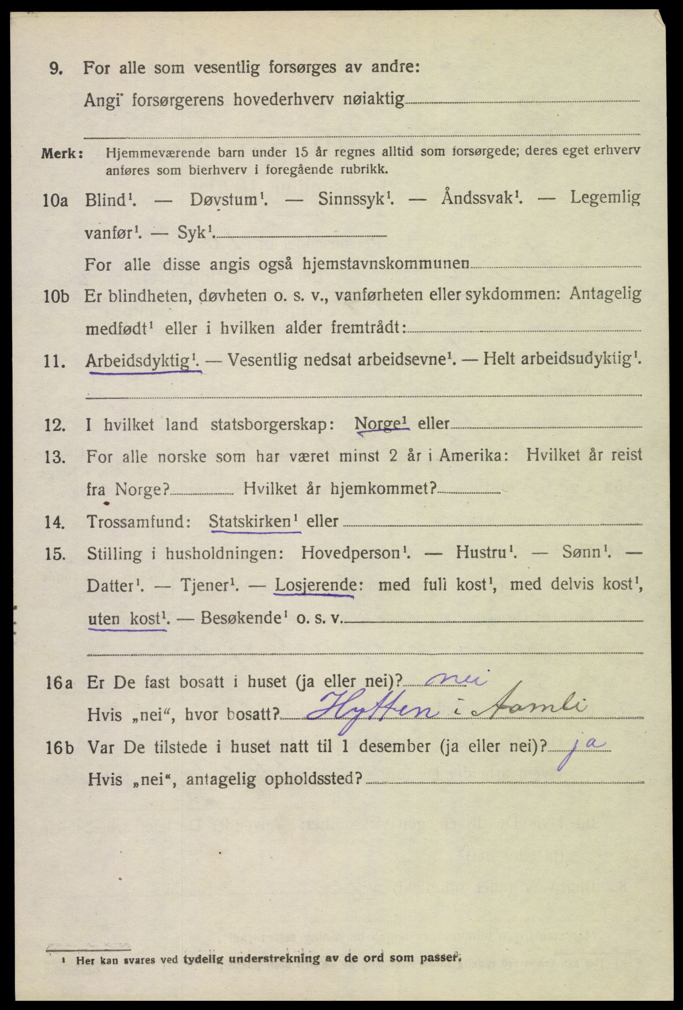SAK, 1920 census for Åmli, 1920, p. 2690