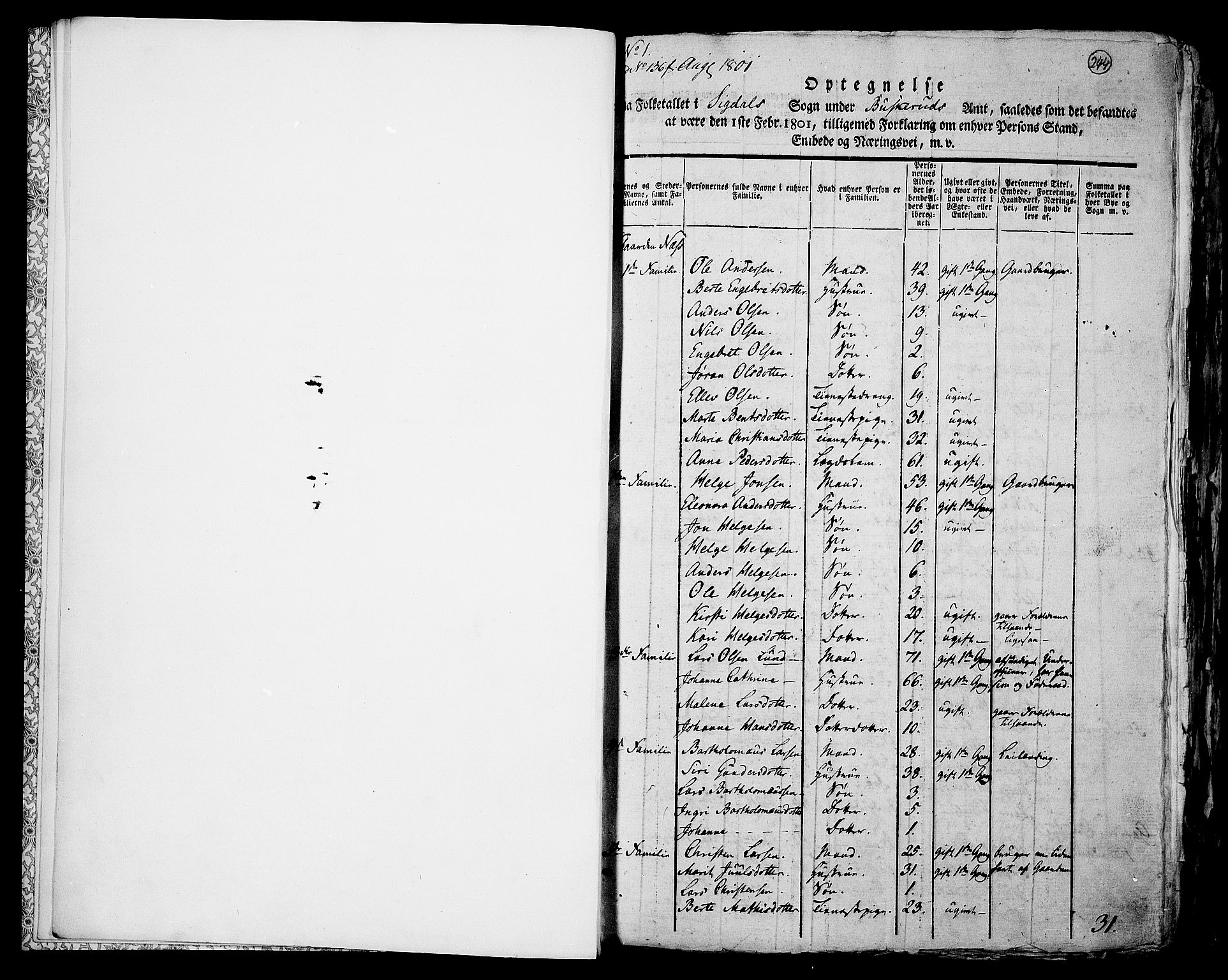 RA, 1801 census for 0621P Sigdal, 1801, p. 244a