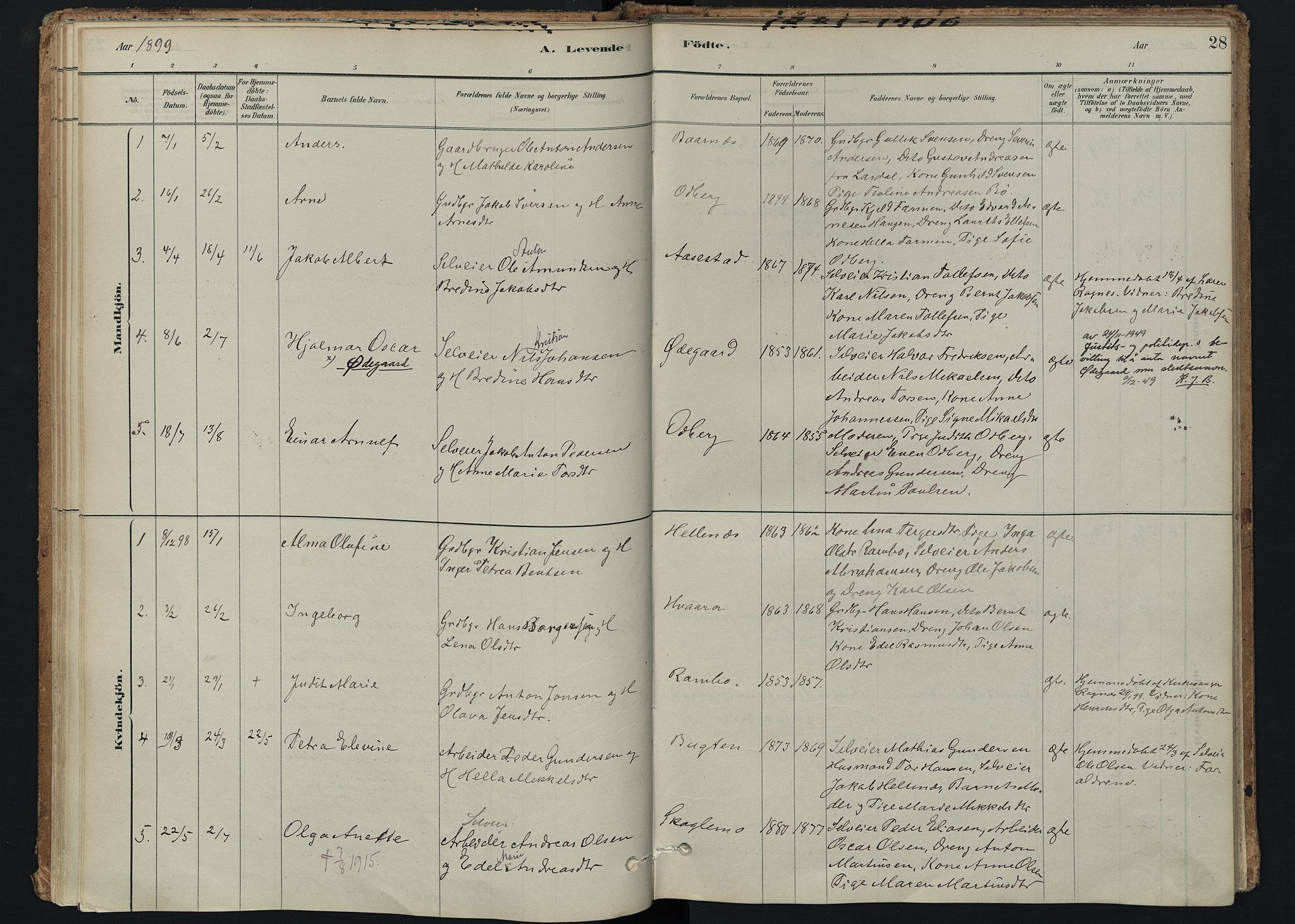 Hedrum kirkebøker, SAKO/A-344/F/Fc/L0001: Parish register (official) no. III 1, 1881-1906, p. 28