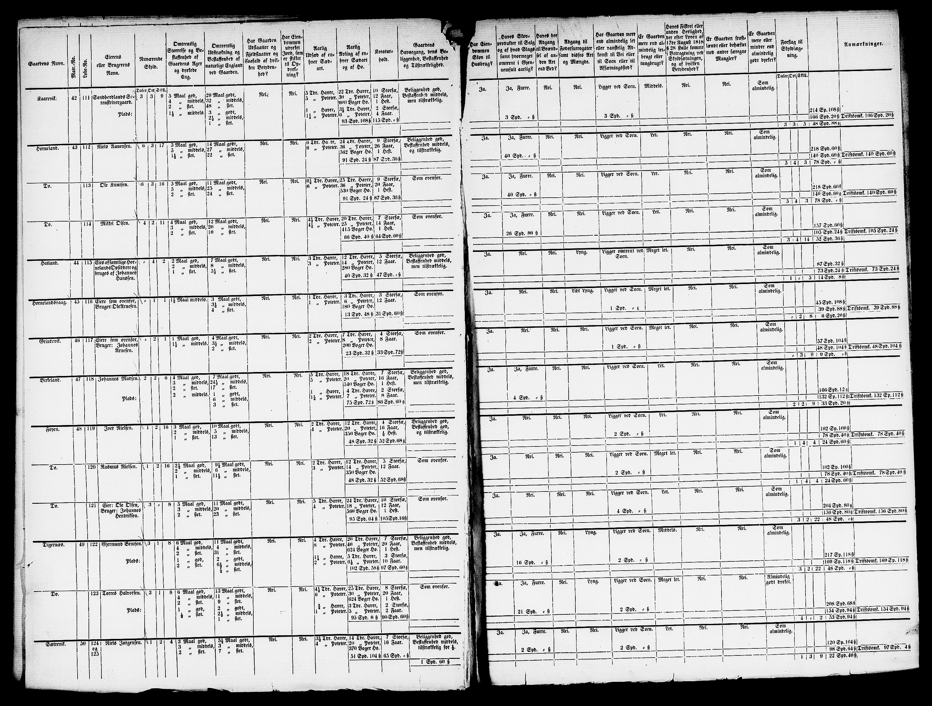 Matrikkelrevisjonen av 1863, RA/S-1530/F/Fe/L0229: Stord (Valestrand), 1863