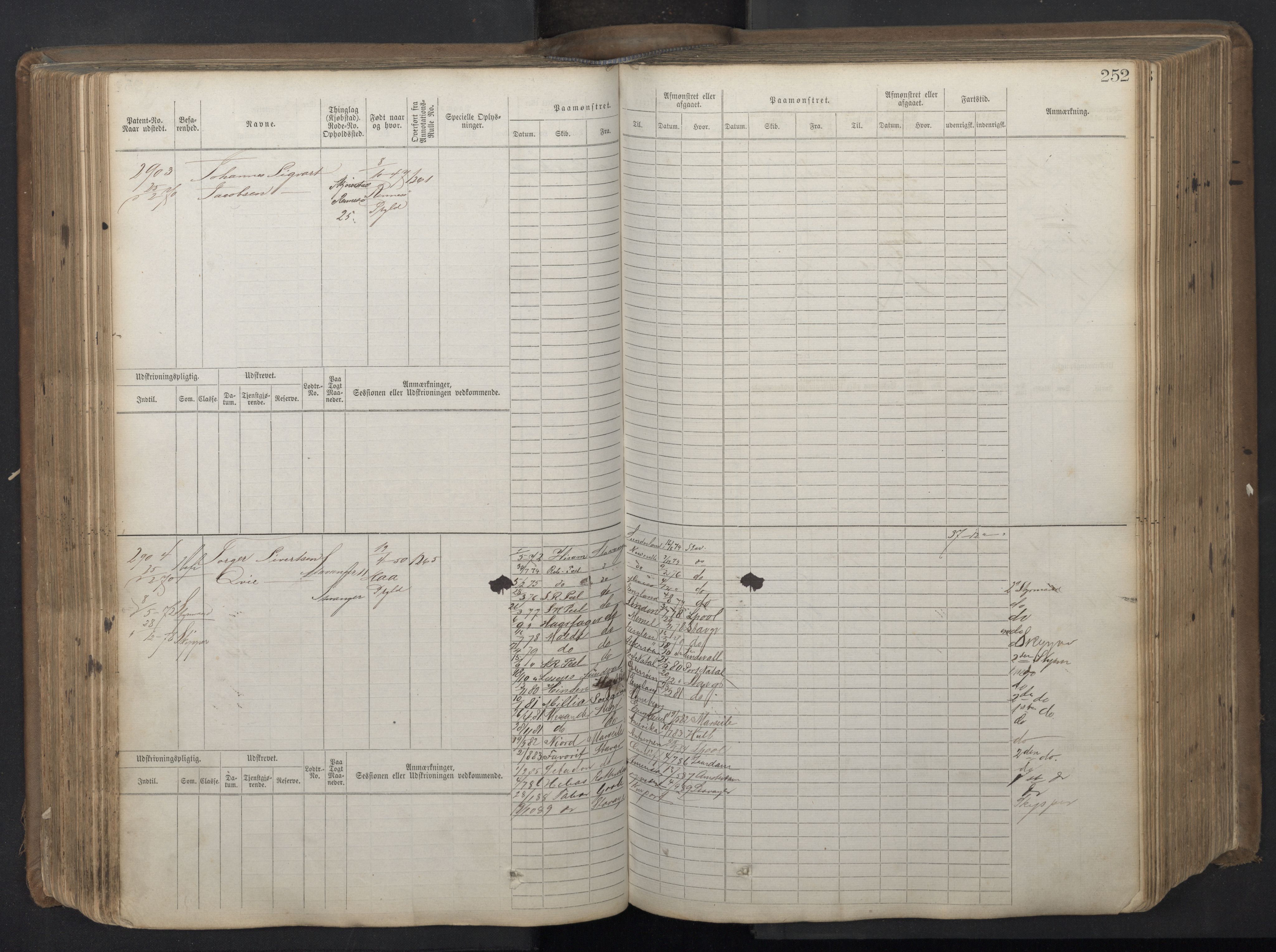 Stavanger sjømannskontor, AV/SAST-A-102006/F/Fb/Fbb/L0018: Sjøfartshovedrulle patnentnr. 2402-3602 (dublett), 1869, p. 256