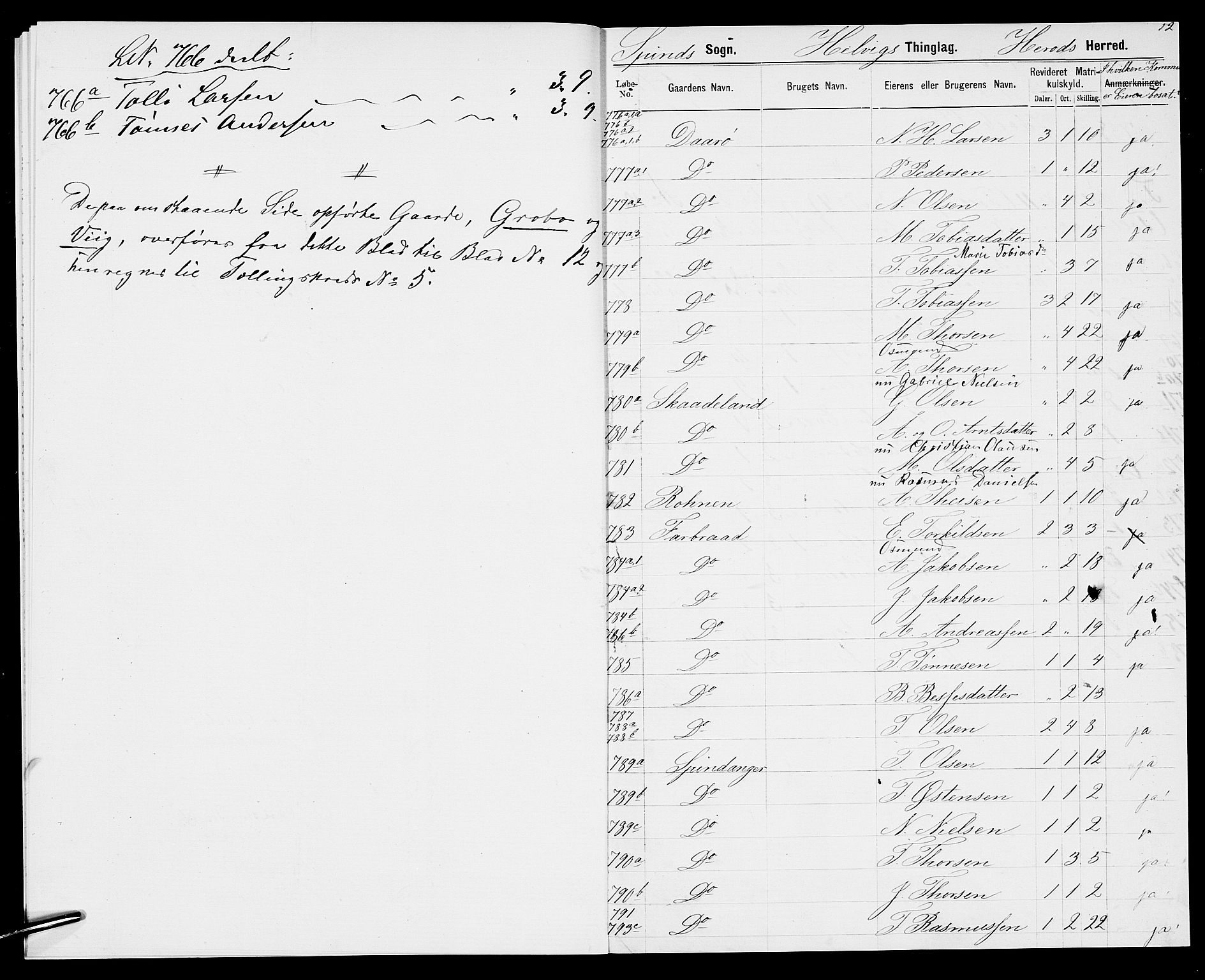 SAK, 1875 census for 1039P Herad, 1875, p. 14