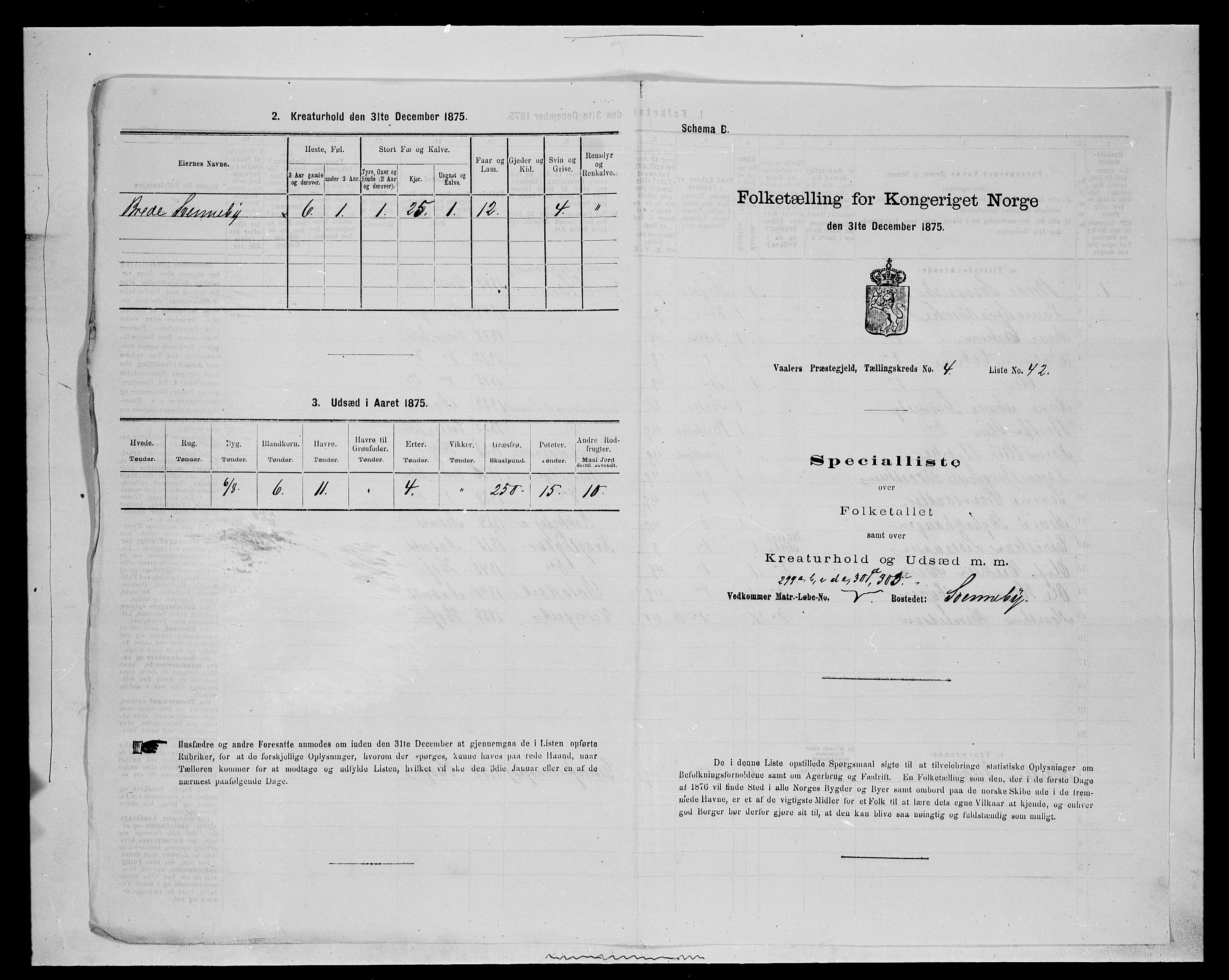 SAH, 1875 census for 0426P Våler parish (Hedmark), 1875, p. 577