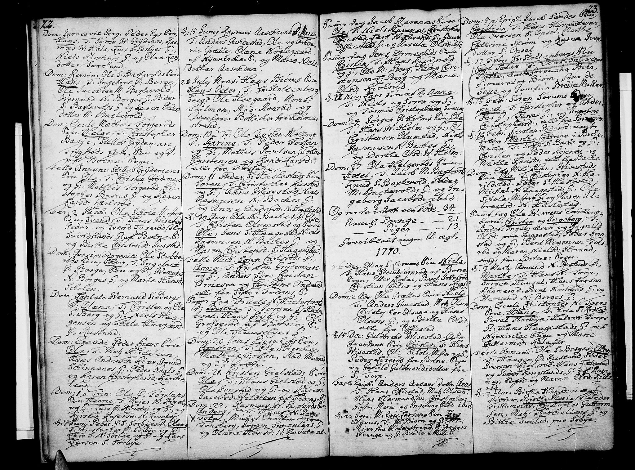 Våle kirkebøker, AV/SAKO-A-334/F/Fa/L0004: Parish register (official) no. I 4 /2, 1732-1773, p. 22-23