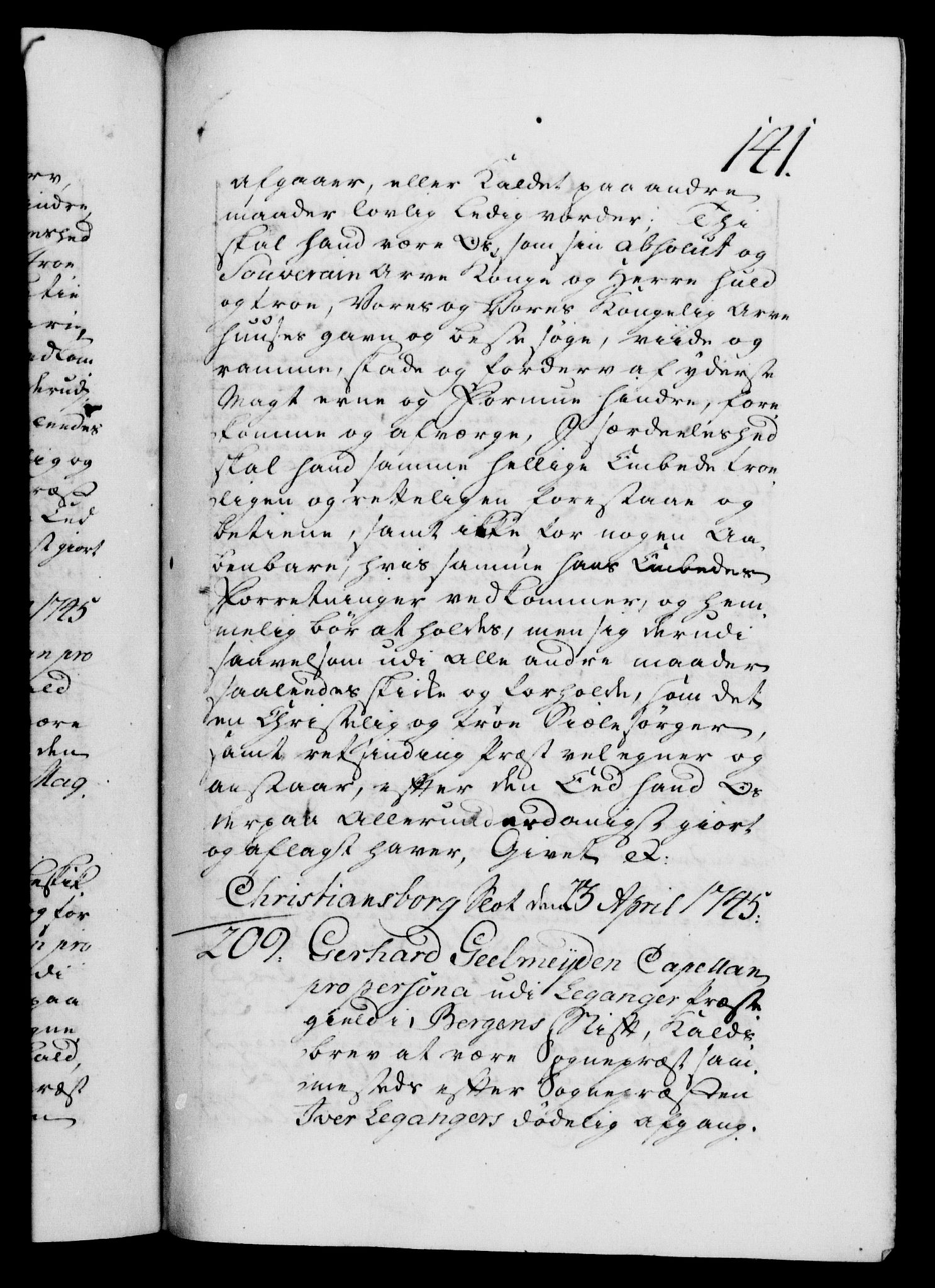 Danske Kanselli 1572-1799, AV/RA-EA-3023/F/Fc/Fca/Fcaa/L0034: Norske registre, 1745-1746, p. 141a