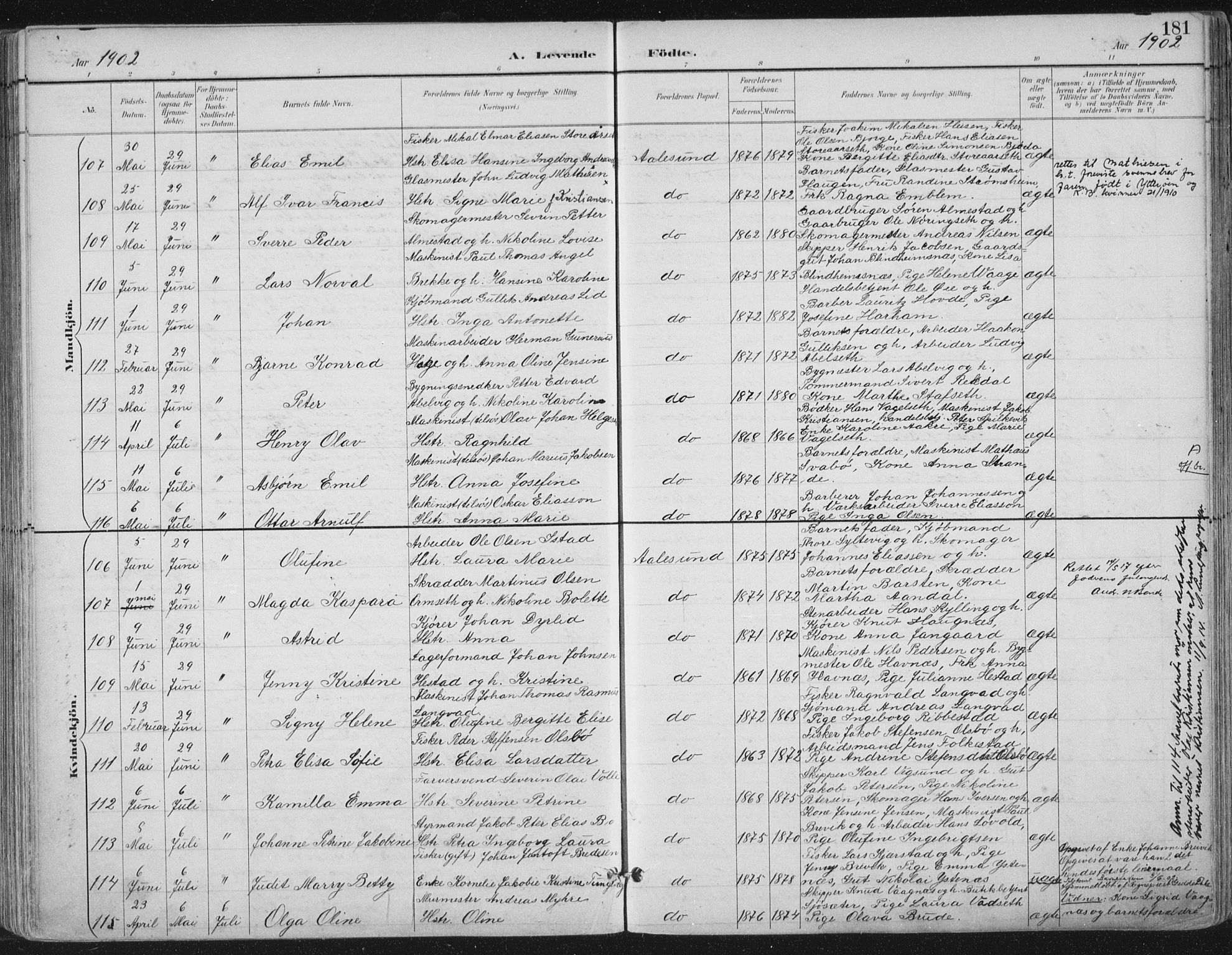 Ministerialprotokoller, klokkerbøker og fødselsregistre - Møre og Romsdal, AV/SAT-A-1454/529/L0456: Parish register (official) no. 529A06, 1894-1906, p. 181