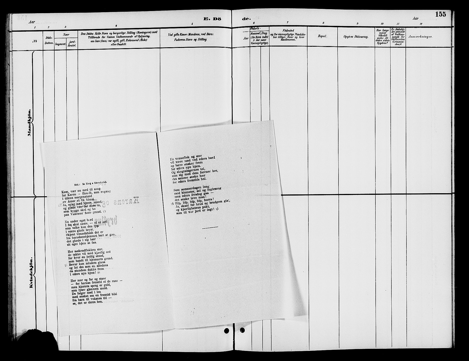 Vardal prestekontor, SAH/PREST-100/H/Ha/Hab/L0009: Parish register (copy) no. 9, 1894-1902, p. 155