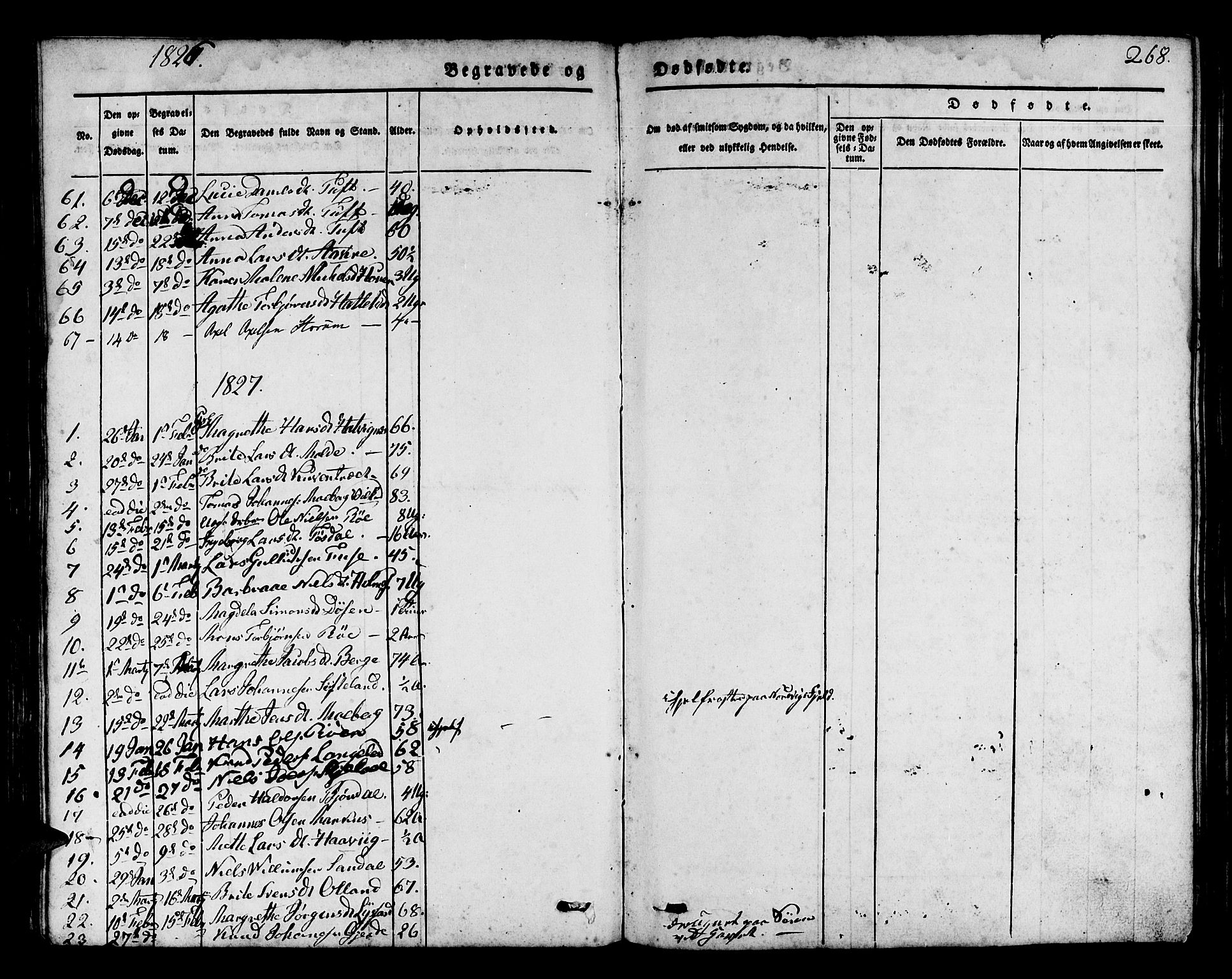 Os sokneprestembete, SAB/A-99929: Parish register (official) no. A 14, 1826-1839, p. 268